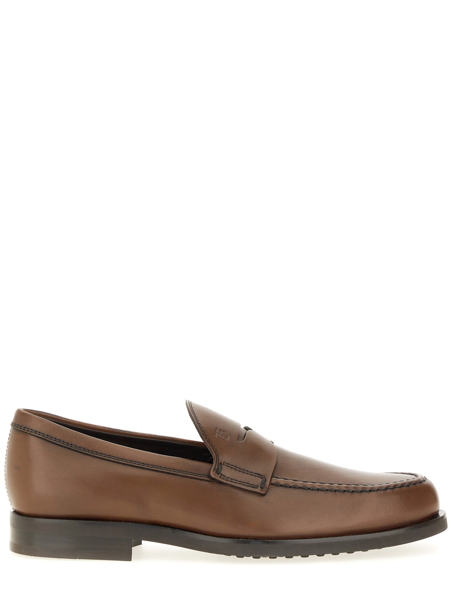 Shop Tod's Leather Loafer In Brown