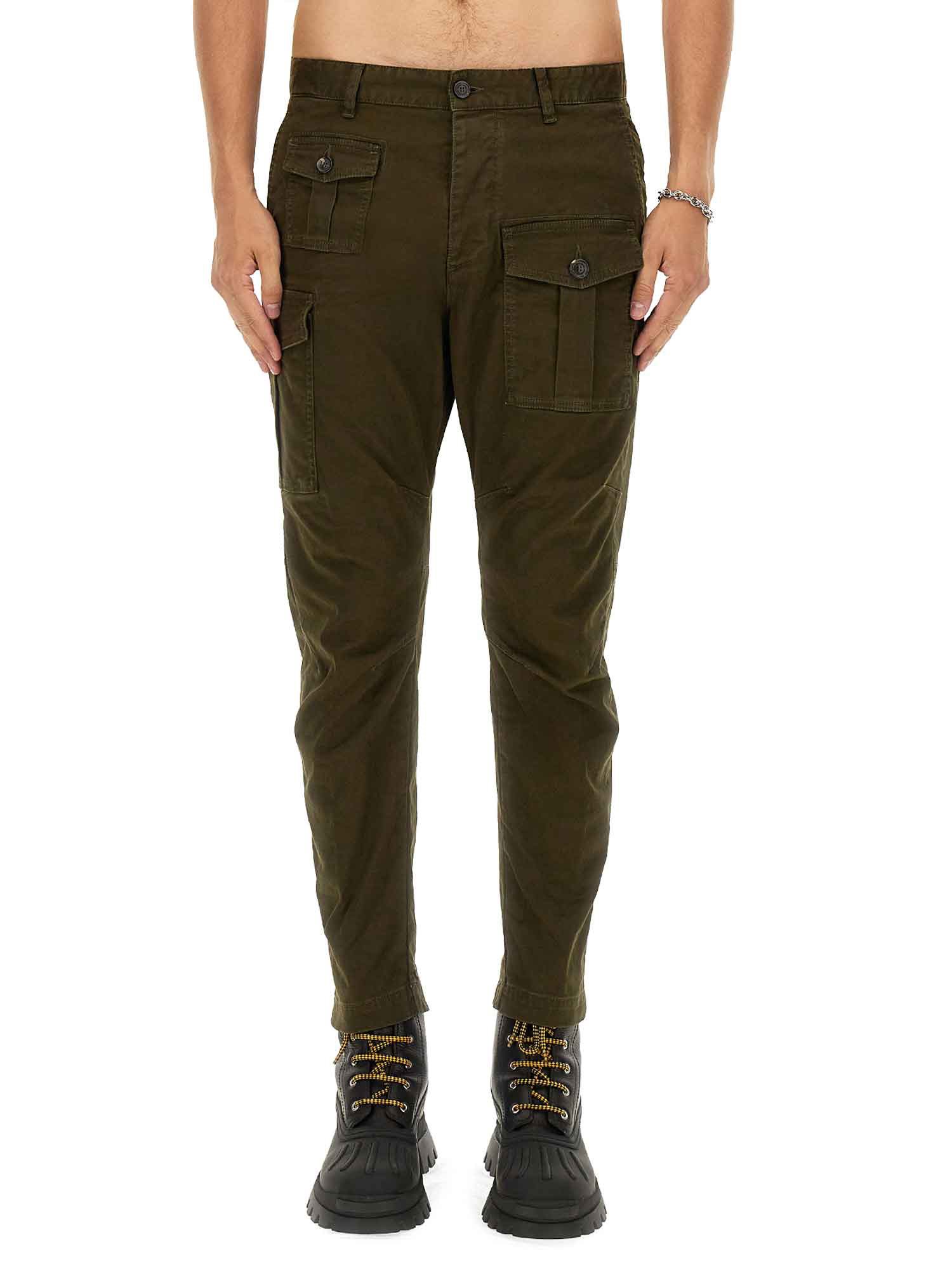 Shop Dsquared2 Cotton Pants In Green