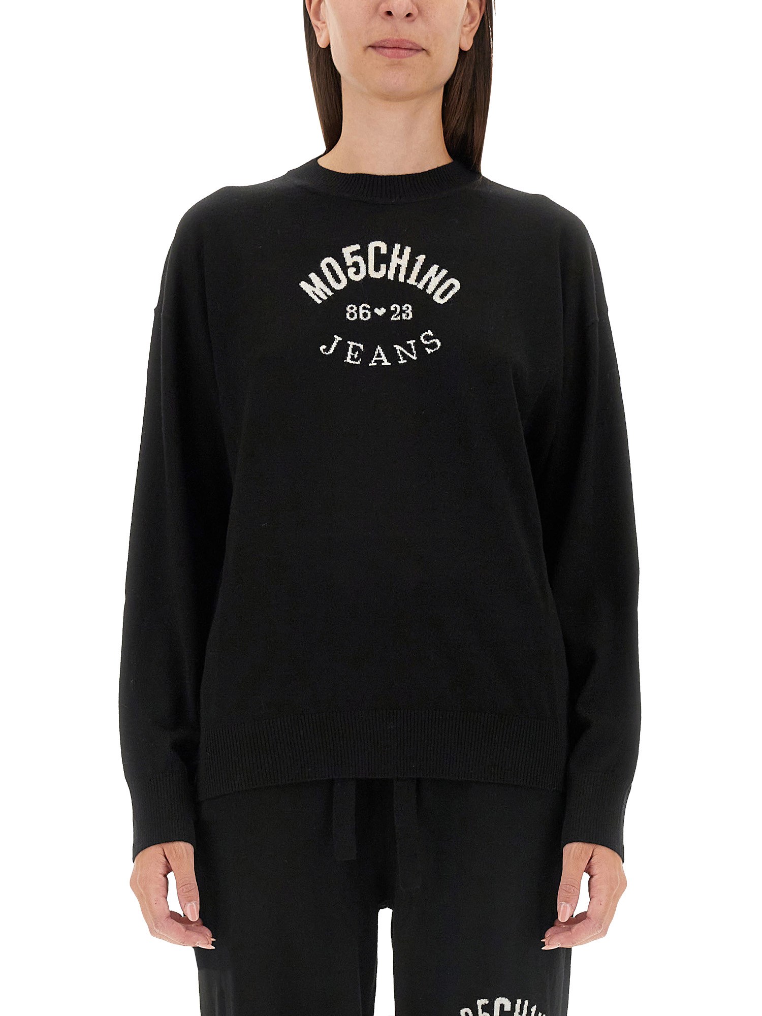moschino jeans jersey with logo
