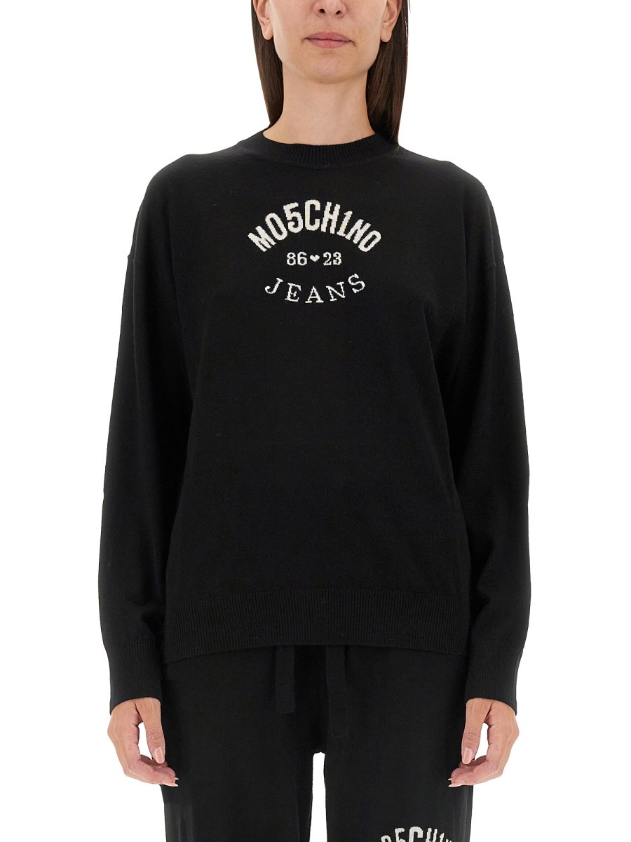 MOSCHINO JEANS MAGLIA IN LANA CON LOGO