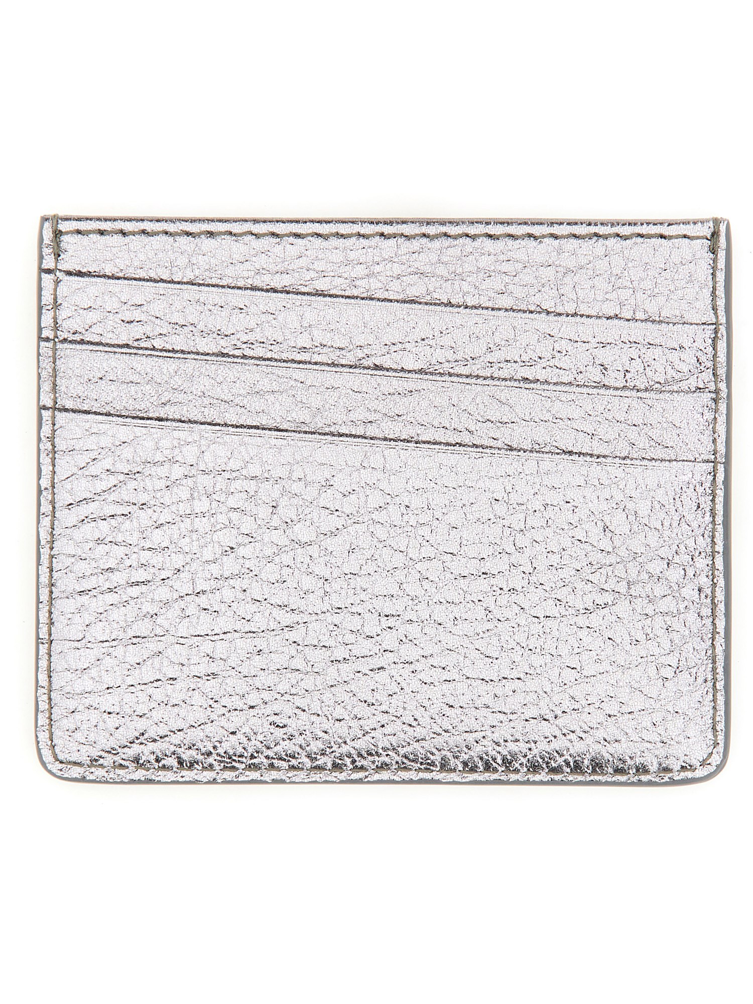 Shop Maison Margiela Four Stitches Card Holder In Silver