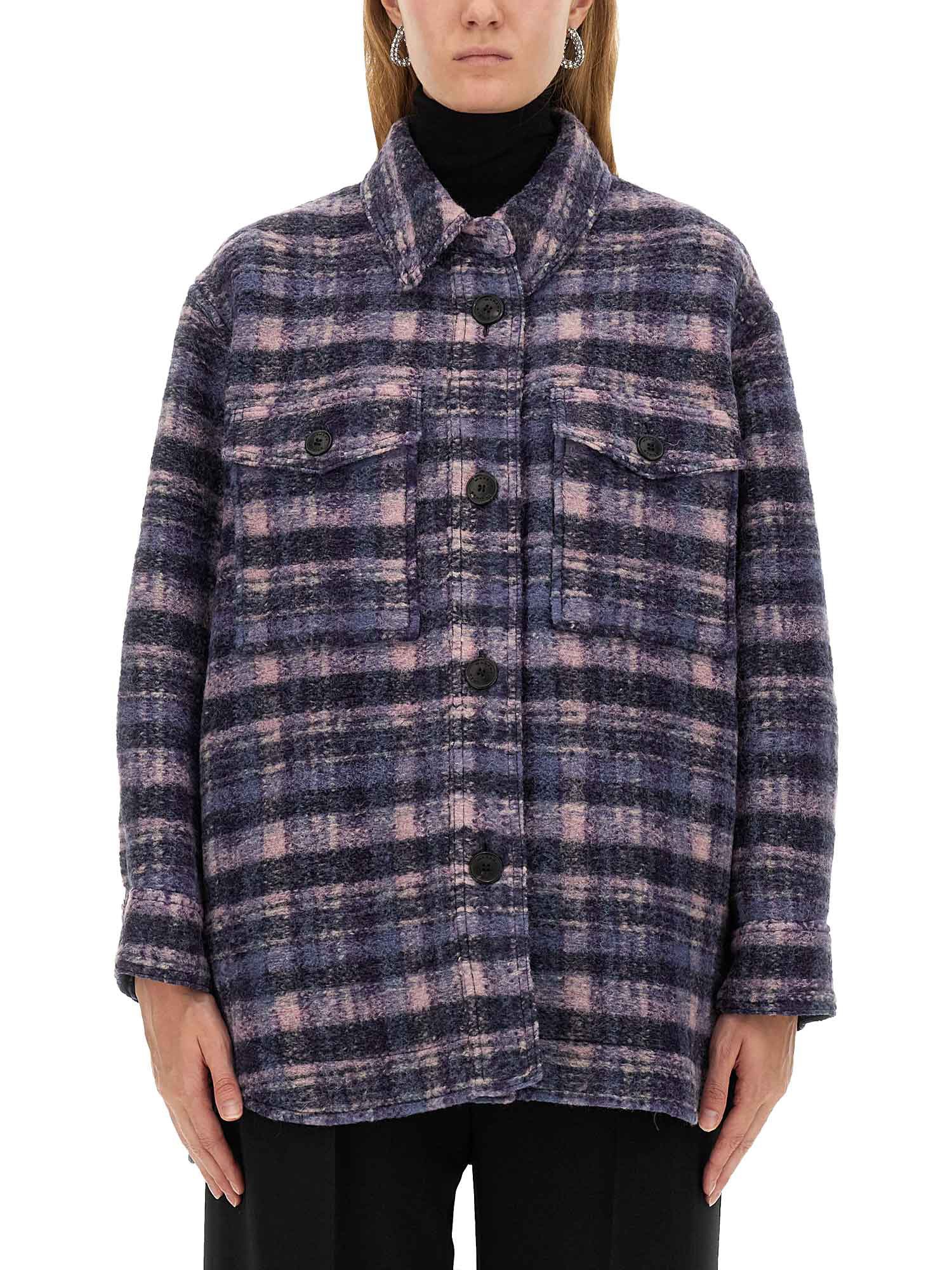 Shop Marant Etoile Shirt Jacket "harveli" In Multicolour