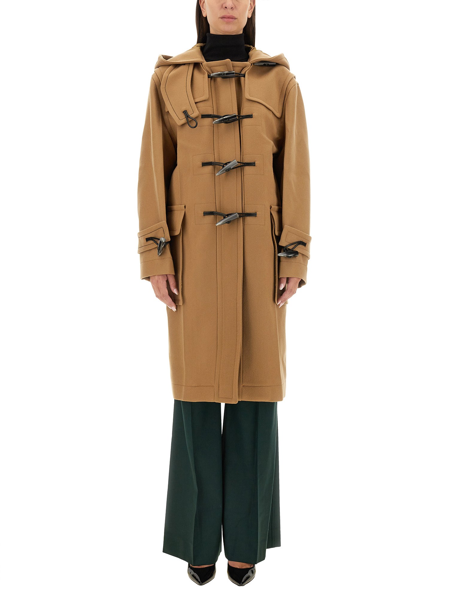 Shop Victoria Beckham Oversize Coat In Beige