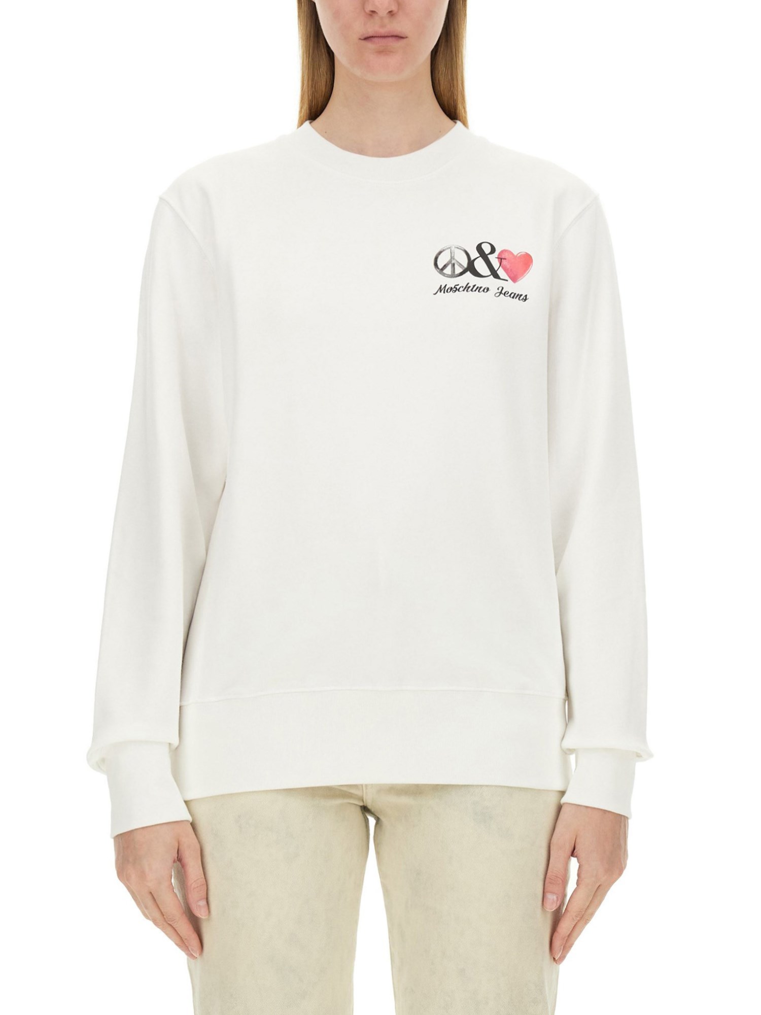 moschino jeans sweatshirt with logo