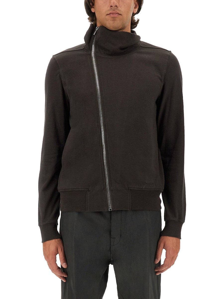 RICK OWENS FELPA IN COTONE CON ZIP