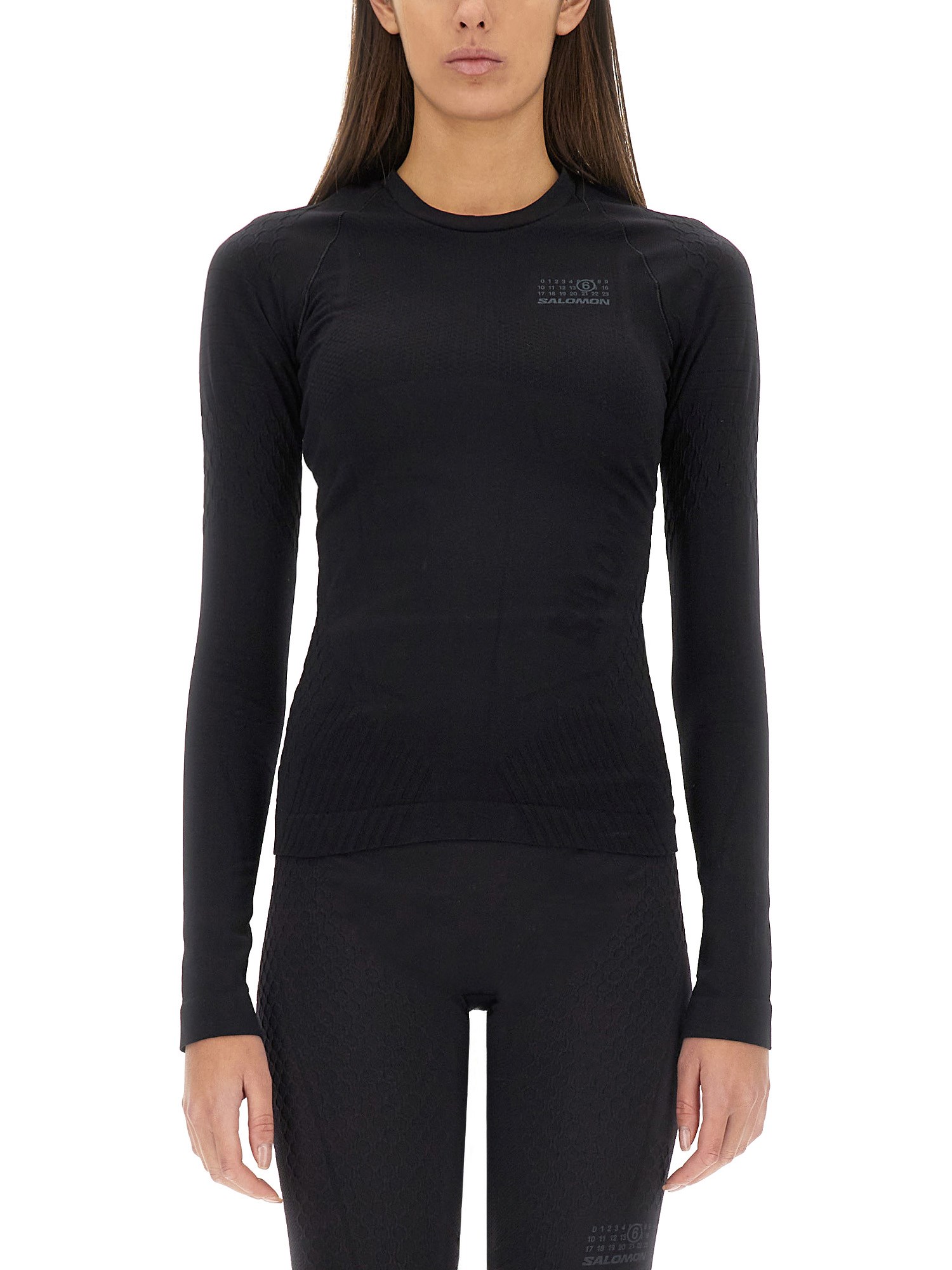 Mm6 Maison Margiela Mm6 X Salomon Technical Long Sleeve Top In Black
