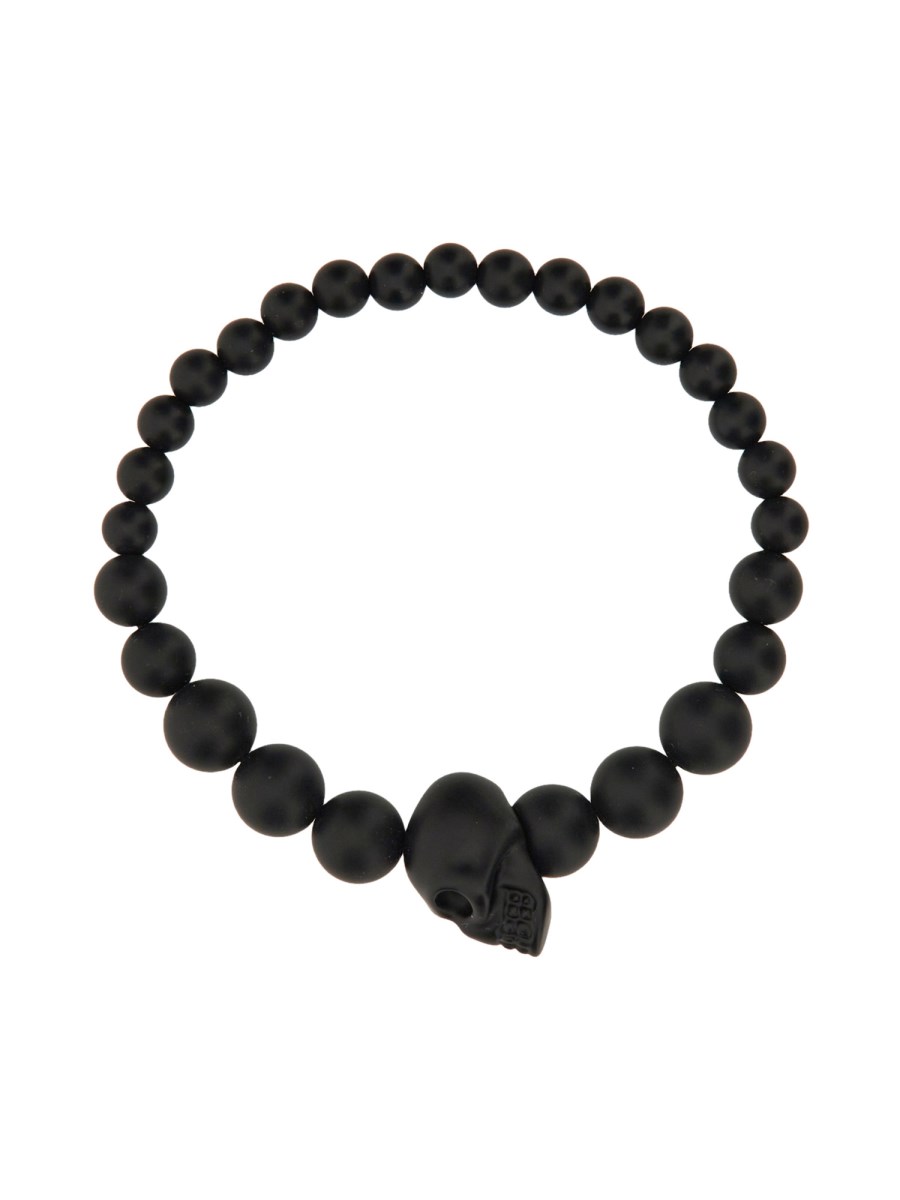 ALEXANDER McQUEEN BRACCIALE SKULL CON PERLE