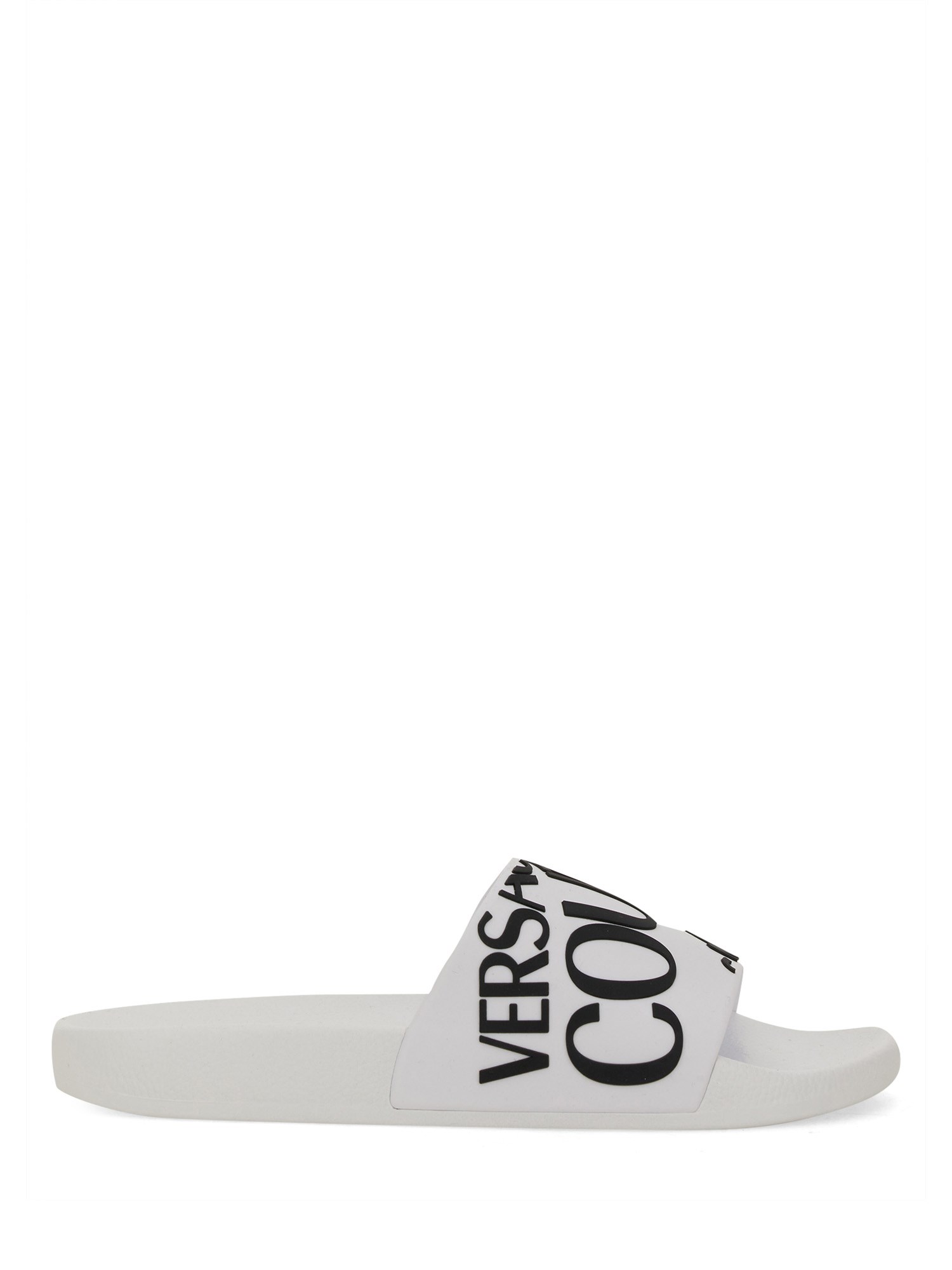 Versace Jeans Couture Shelly Logo-embossed Slides In White