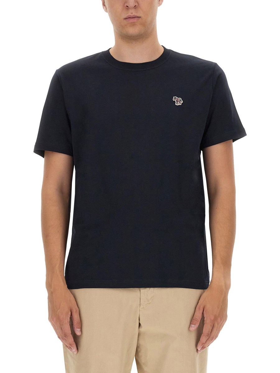 PS BY PAUL SMITH - COTTON JERSEY ZEBRA PATCH T-SHIRT