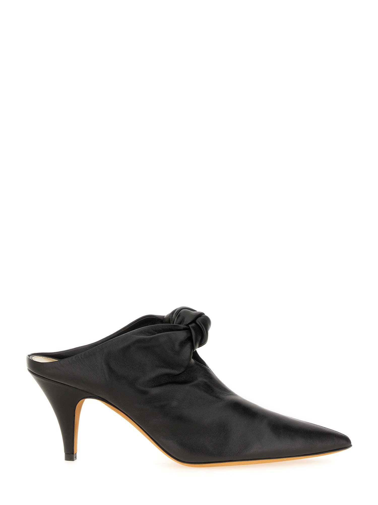 Khaite Rowan Leather Mules In Black