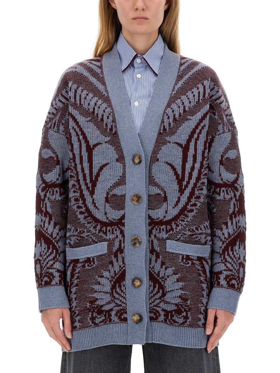 ETRO CARDIGAN IN LANA JACQUARD