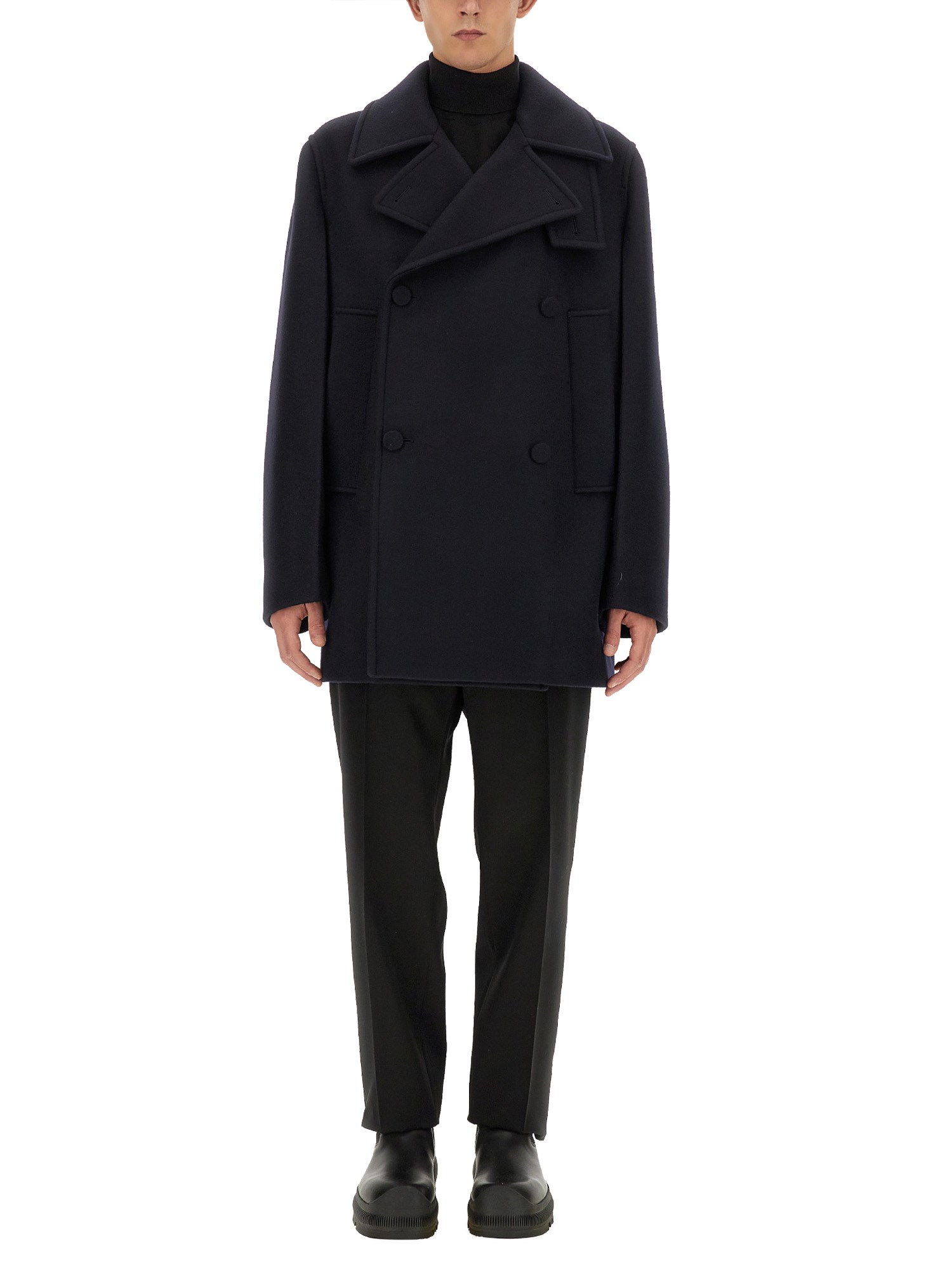 Shop Jil Sander "caban" Jacket In Blue