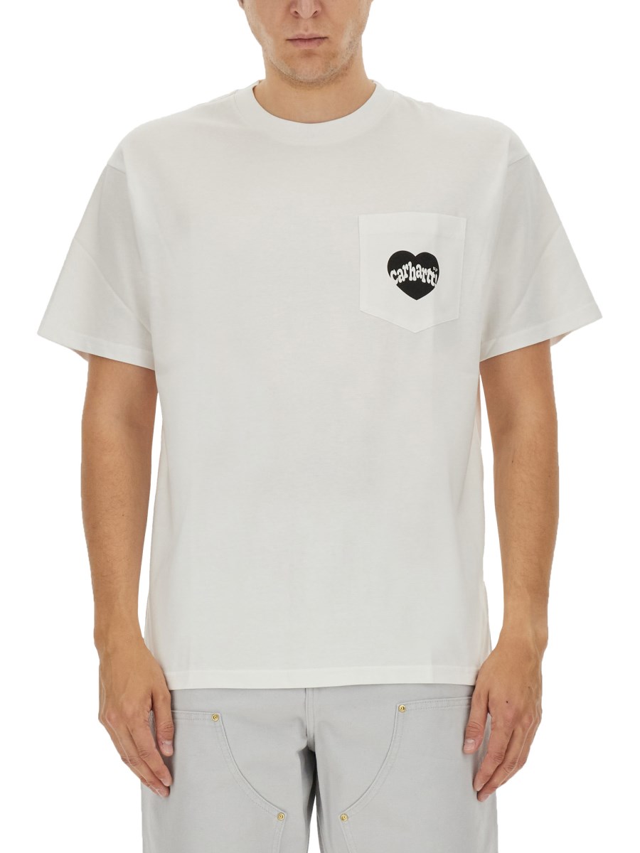 CARHARTT WIP T-SHIRT CON LOGO IN COTONE