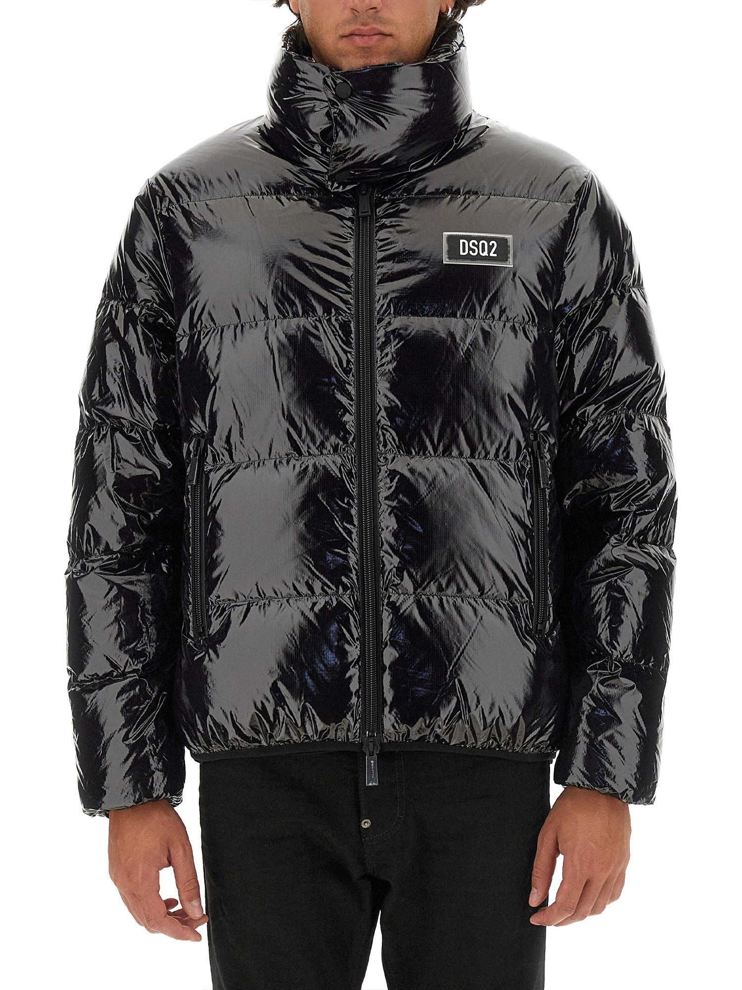 Shop Dsquared2 Down Jacket With Logo In Black