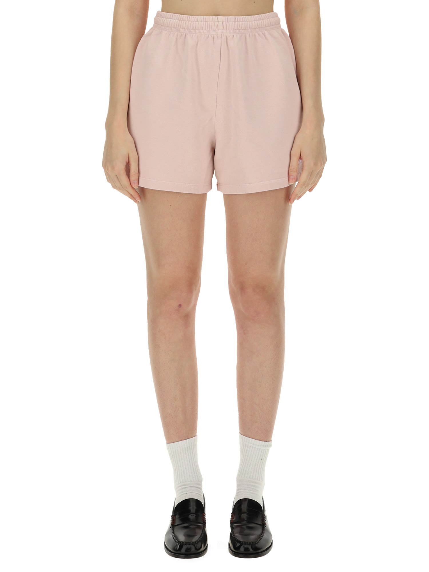 Shop Rotate Birger Christensen Cotton Shorts In Pink