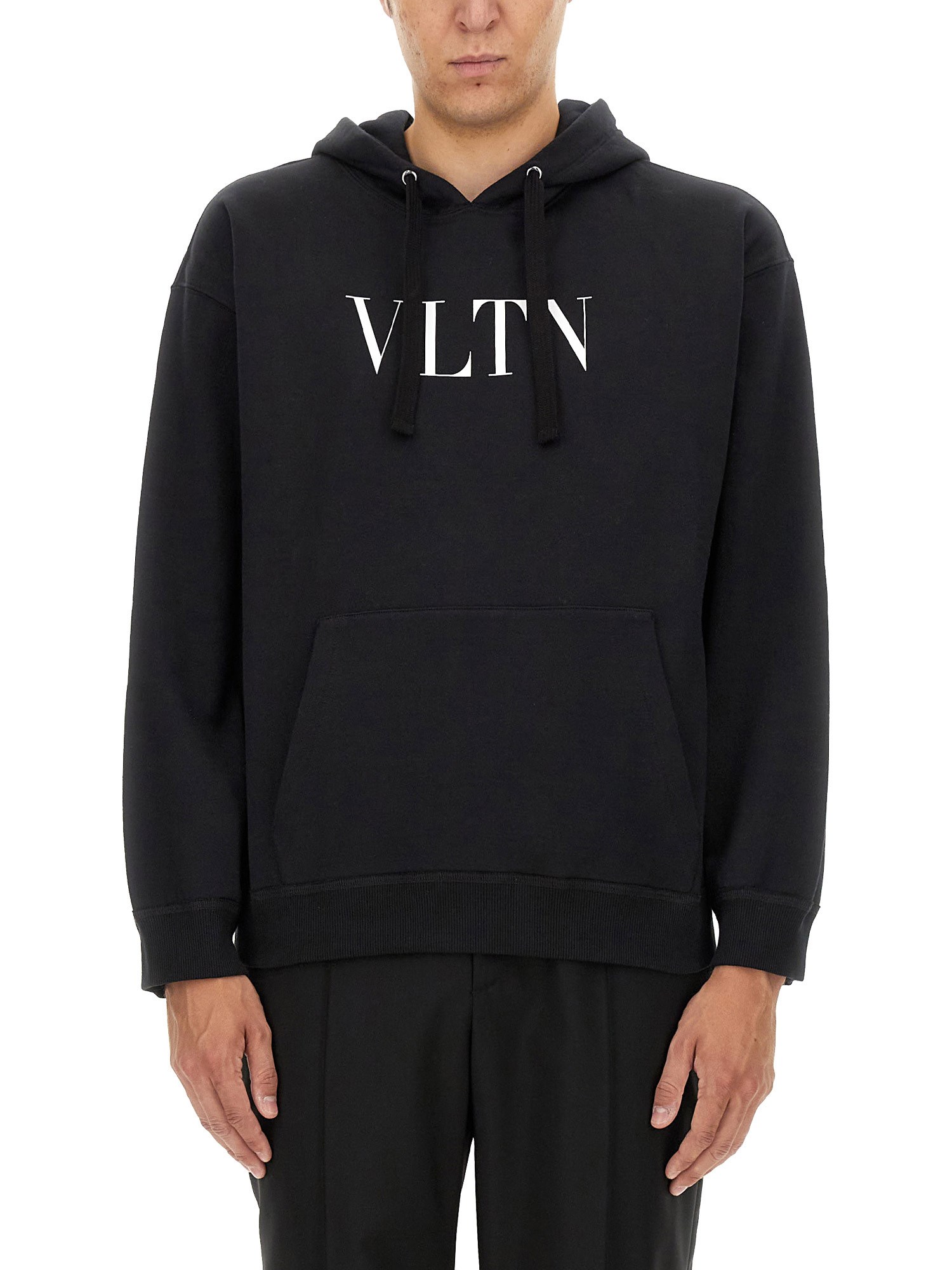 Shop Valentino "vltn" Sweatshirt In Black