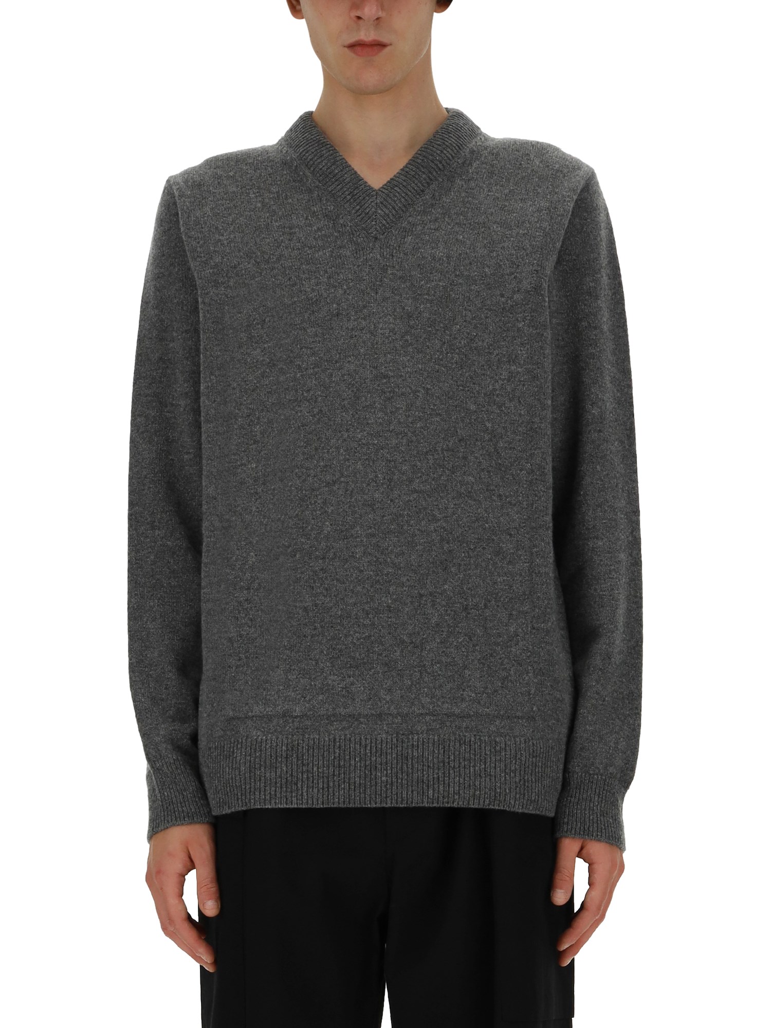 Shop Jil Sander V-neck Scon Shirt In Grey