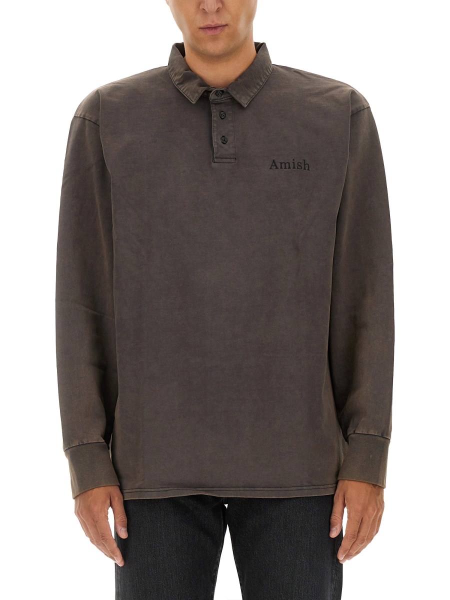 AMISH POLO IN COTONE CON LOGO