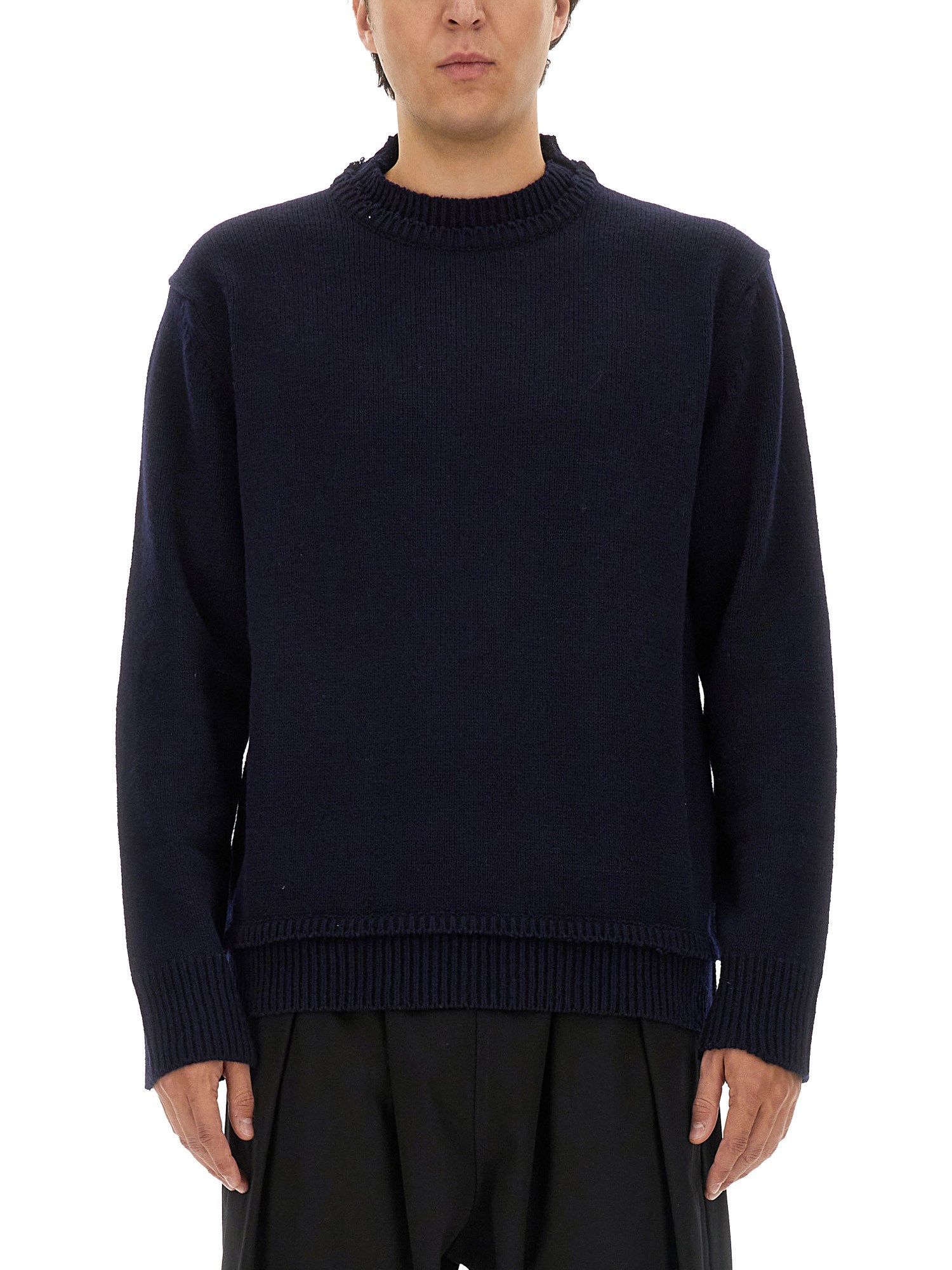 Shop Maison Margiela Jersey With Patches In Blue