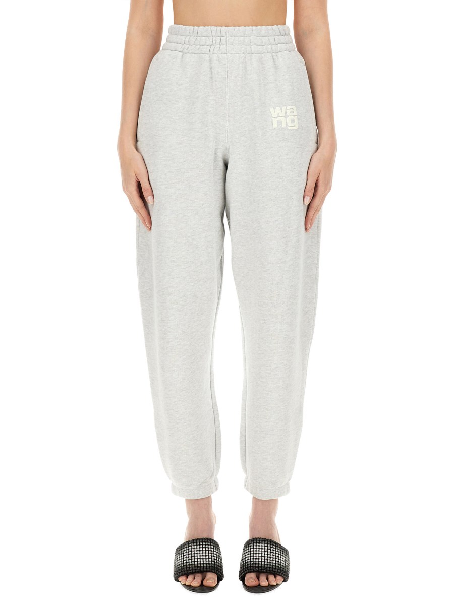 ALEXANDERWANG.T PANTALONE JOGGING IN FELPA DI COTONE CON LOGO