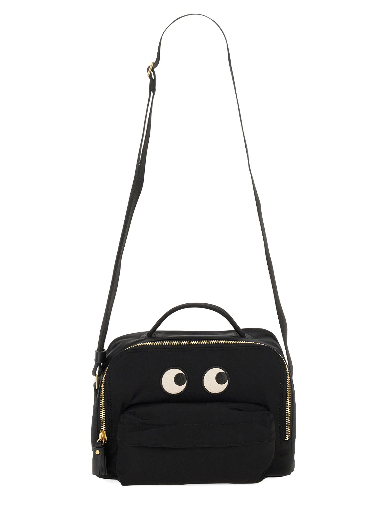 Shop Anya Hindmarch "eyes" Shoulder Bag In Black