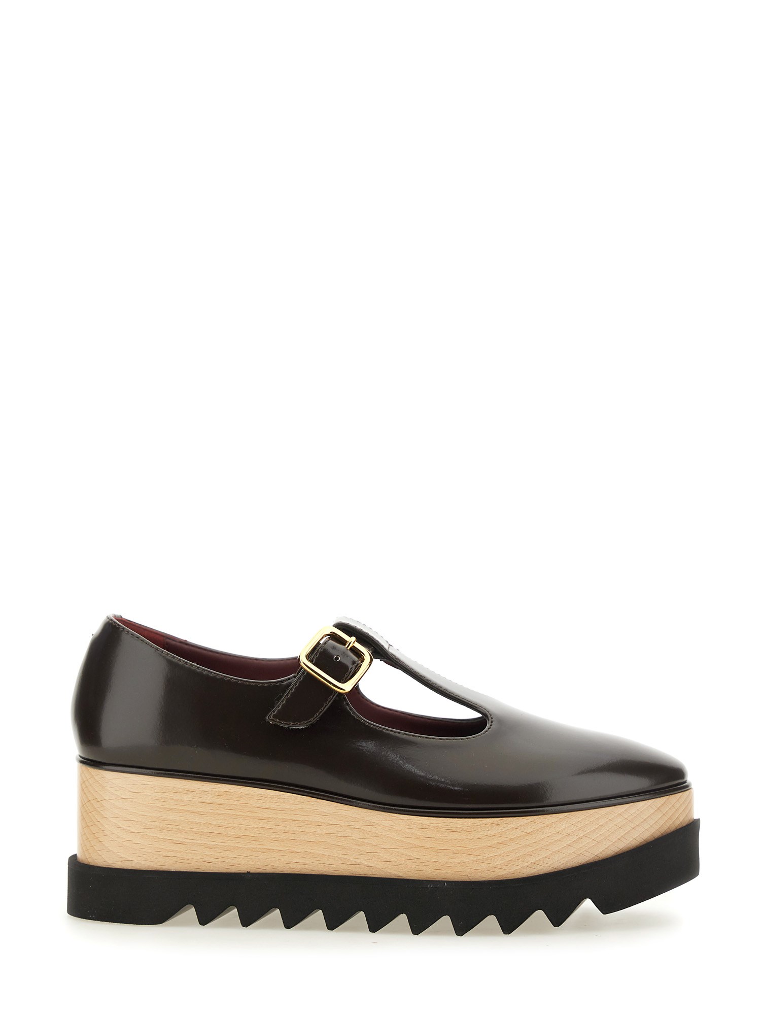 Shop Stella Mccartney Mary Janes Elyse Shoe In Dark Brown