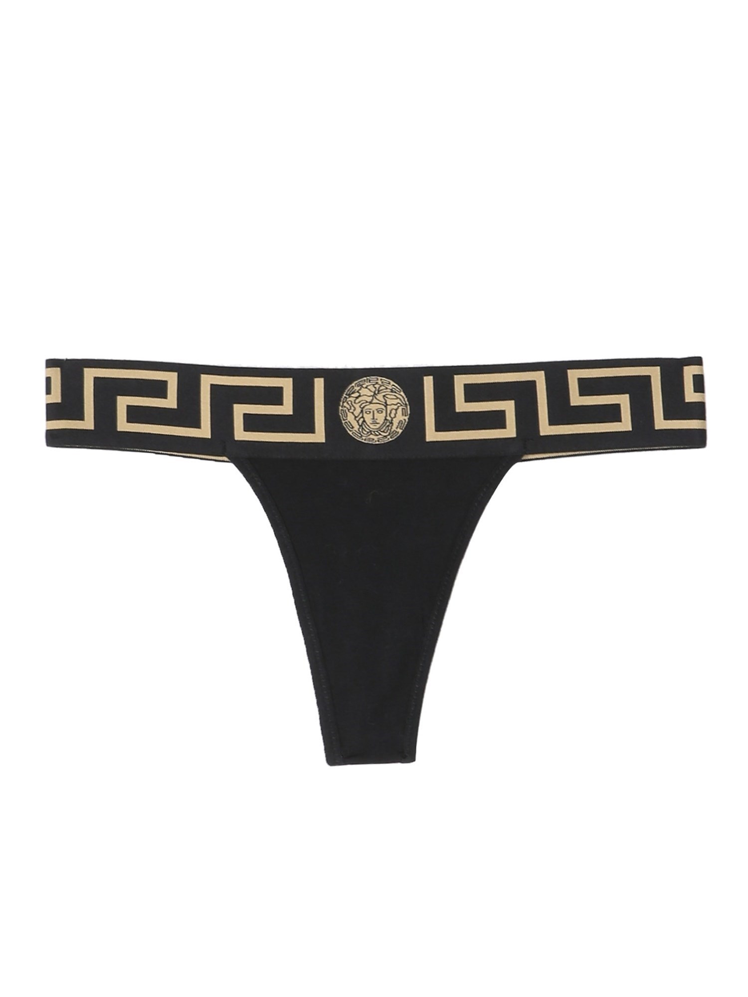 Shop Versace Slip With Greek In Black