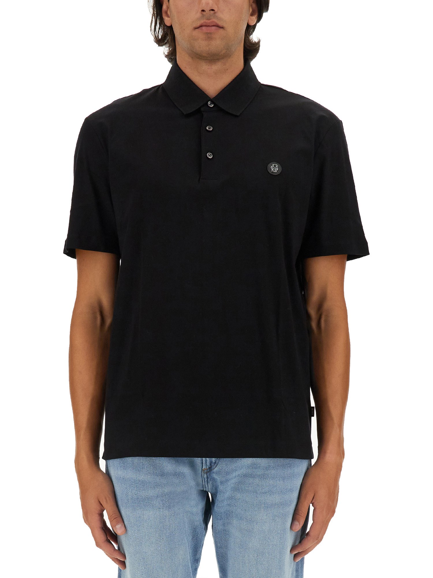 Shop Hugo Boss Polo With Logo In Black