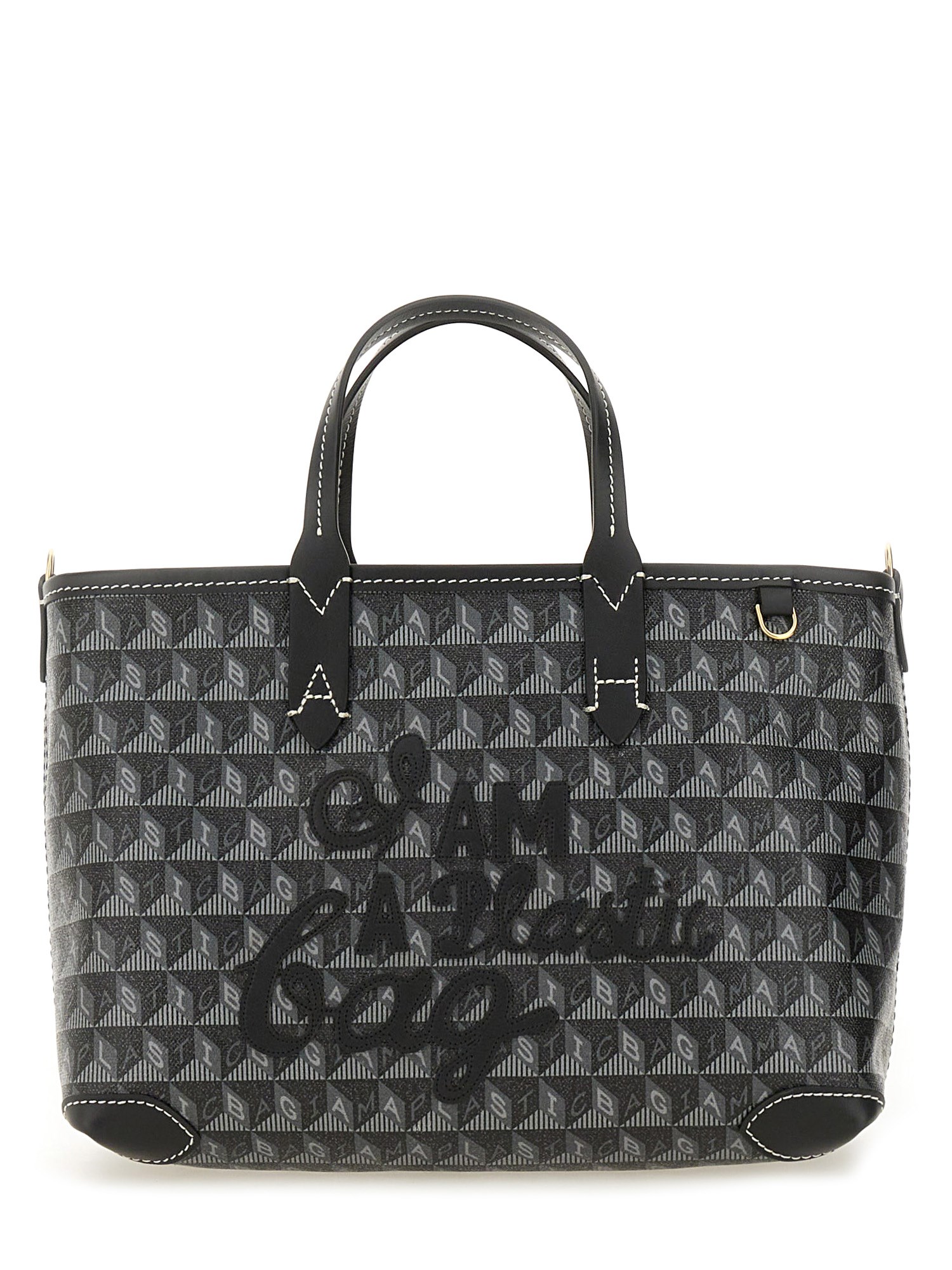 Shop Anya Hindmarch "i Am A Plastic Bag" Tote Bag Xs In Black