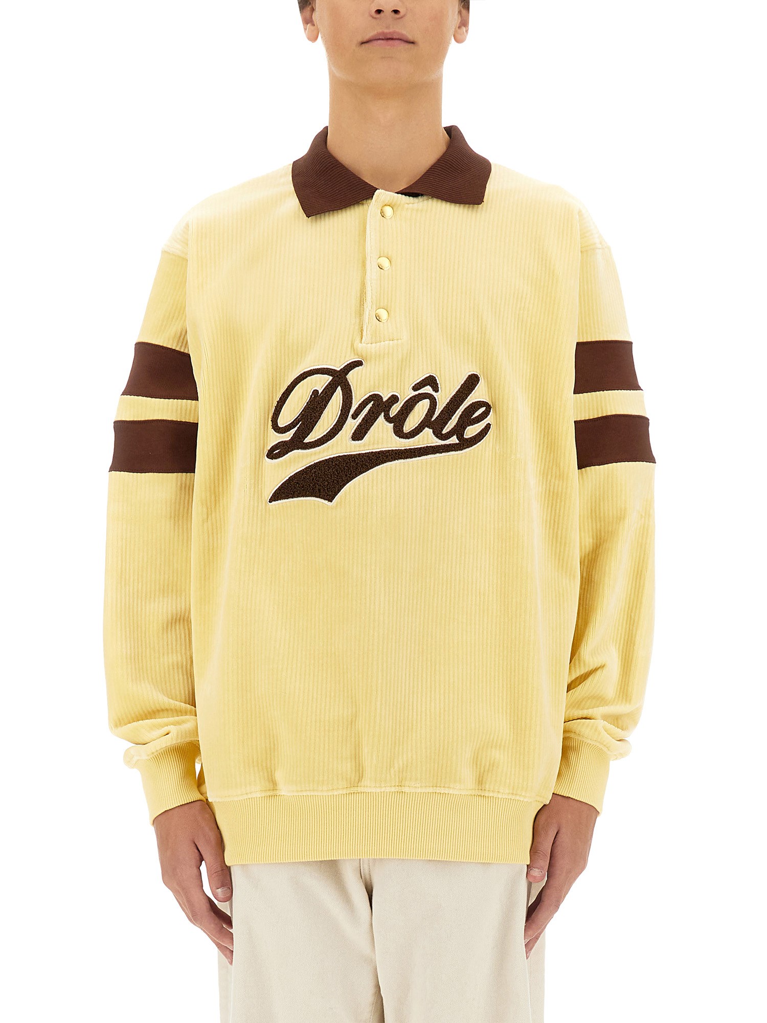 Shop Drôle De Monsieur Polo With Logo In Beige