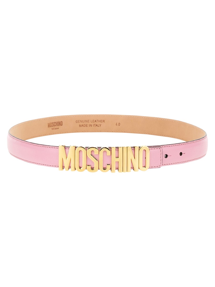 MOSCHINO CINTURA IN PELLE CON LOGO