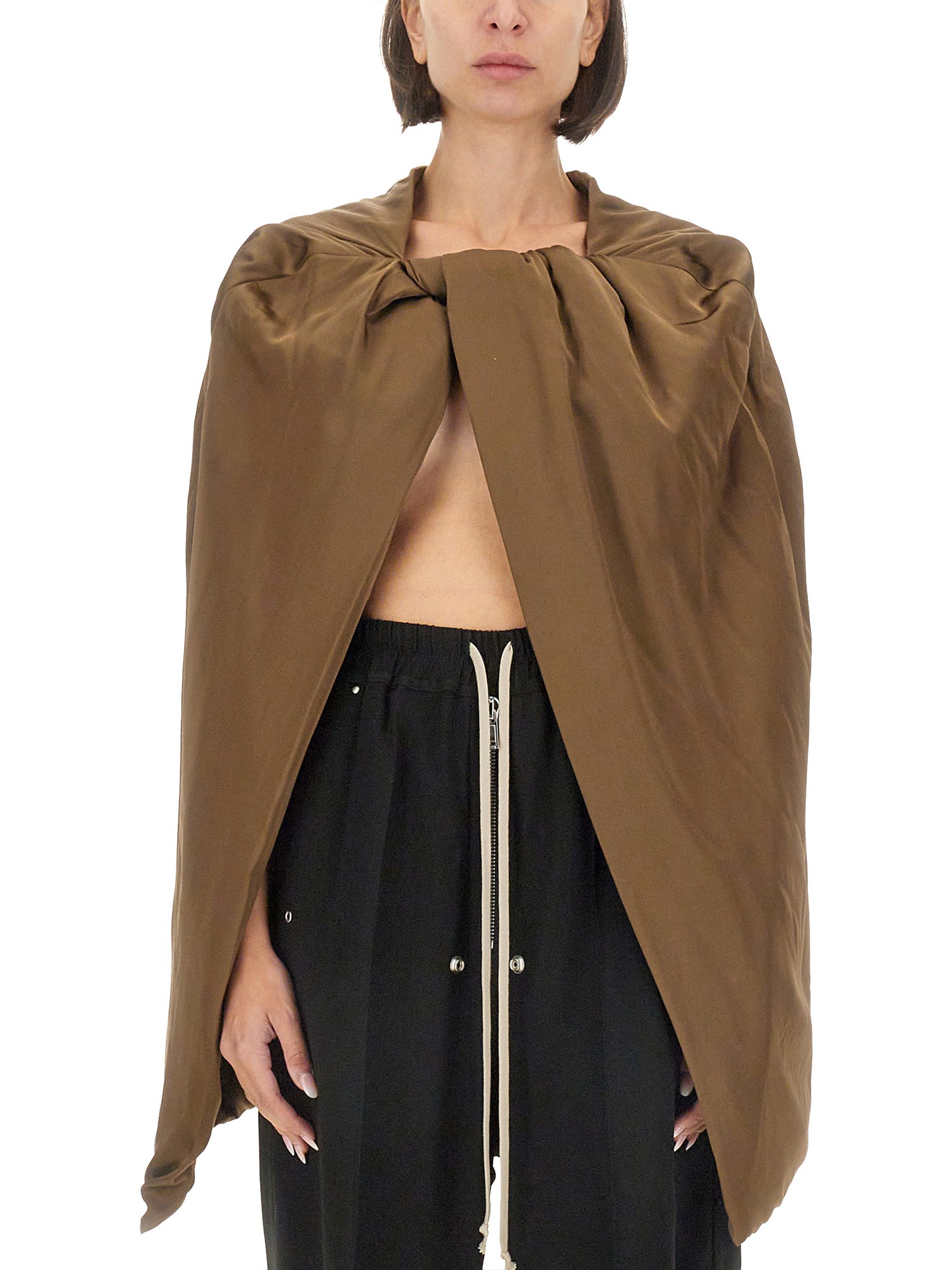 Rick Owens Cappa Imbottita In Brown