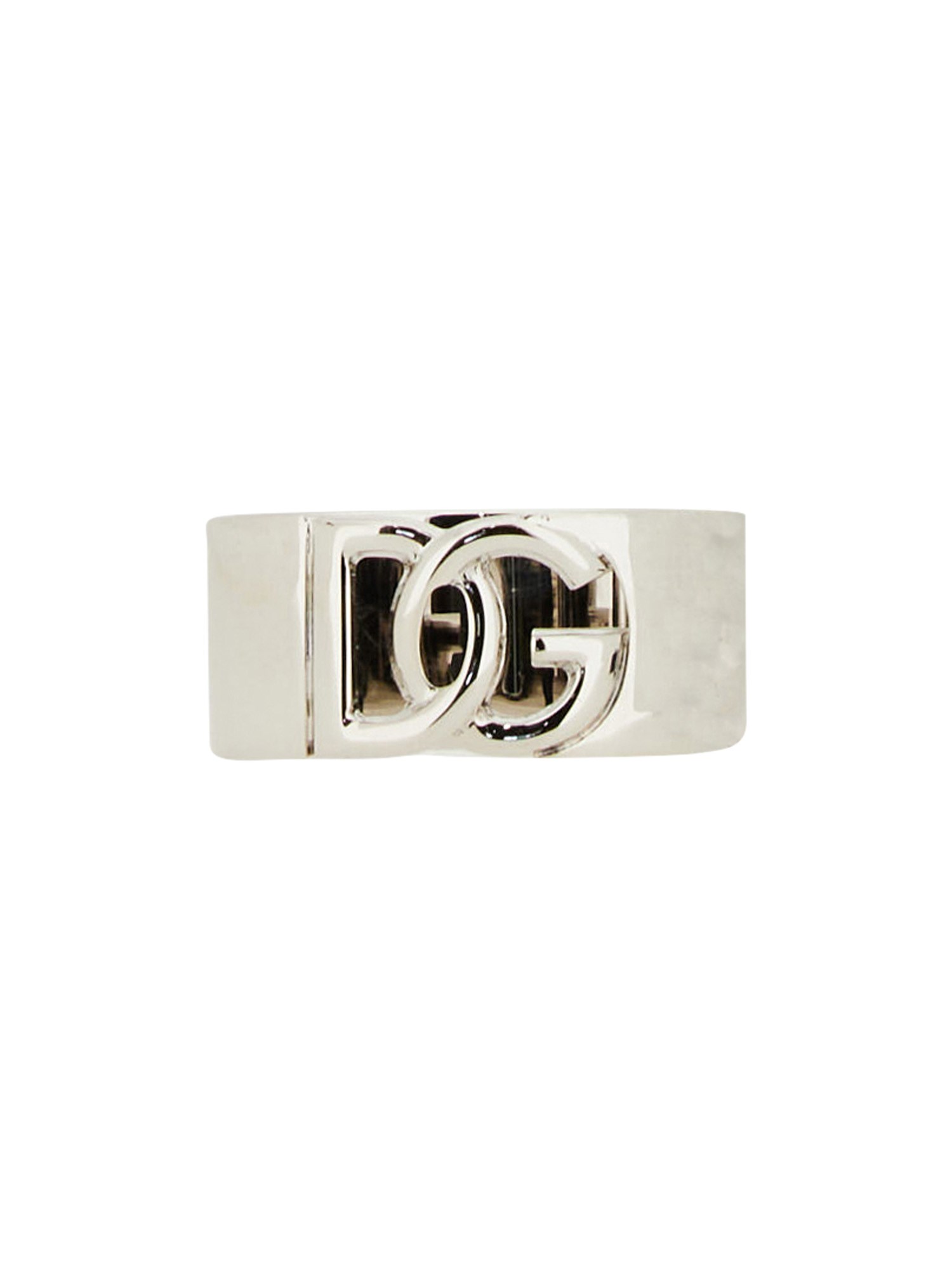 Shop Dolce & Gabbana Cut-out Logo Ring In Silver