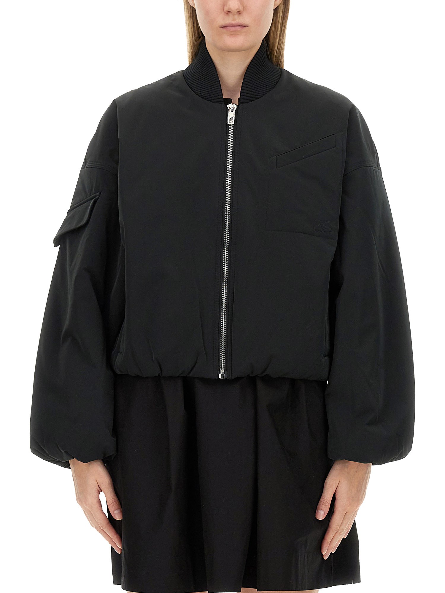 Shop Ganni Bomber Jacket In Black