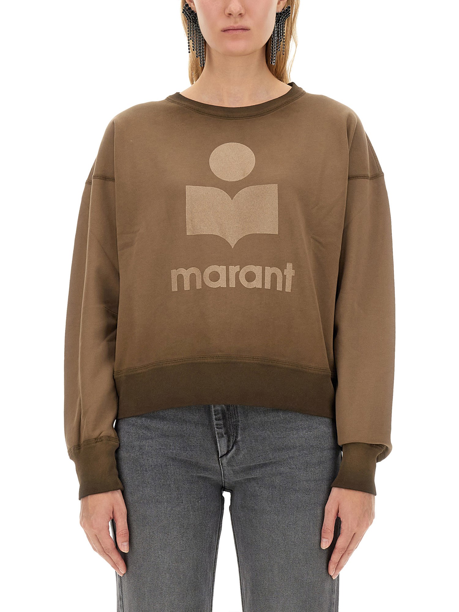 Shop Marant Etoile "mobyli" Sweatshirt In Brown