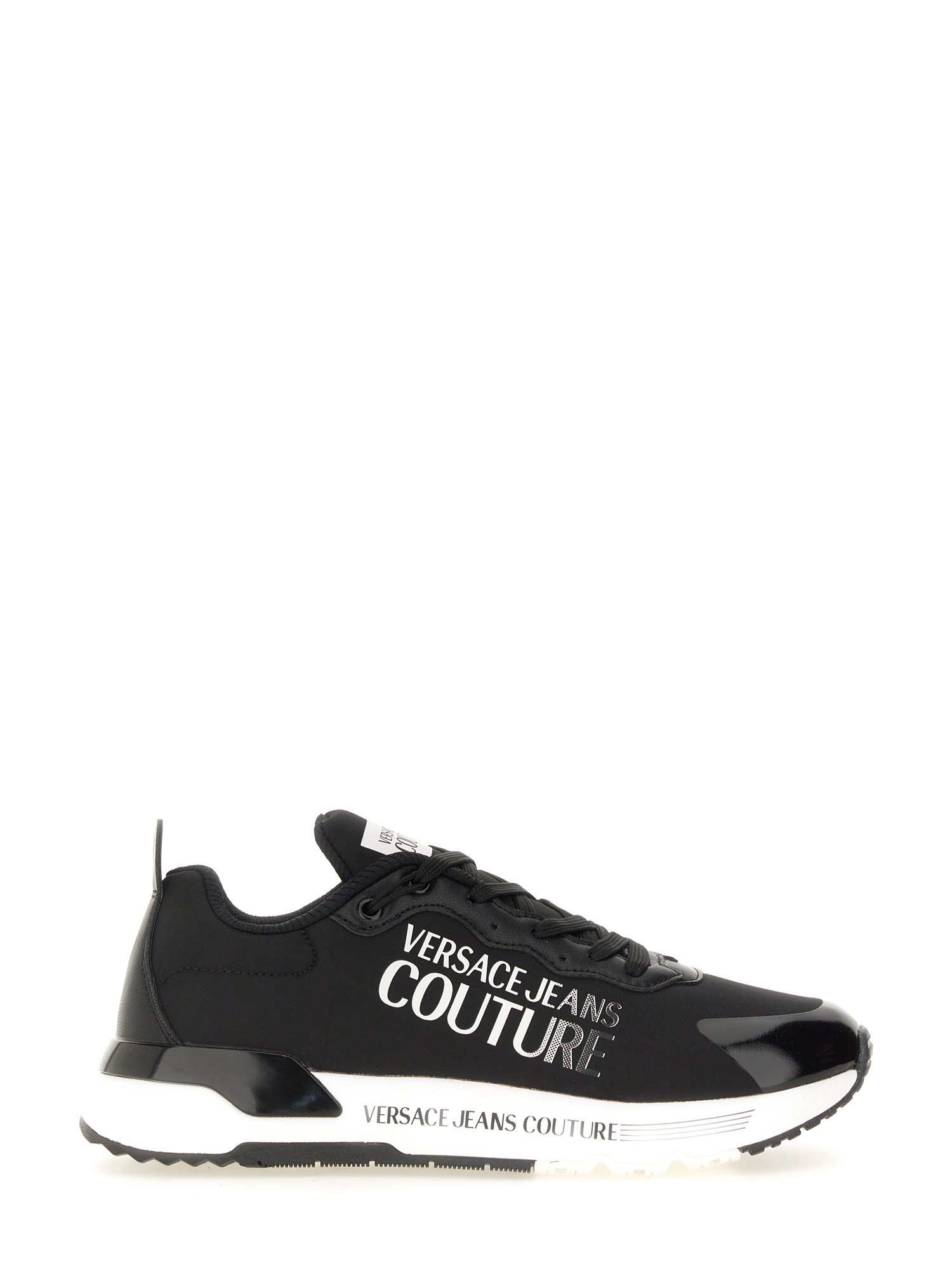 Shop Versace Jeans Couture Sneaker With Logo In Black