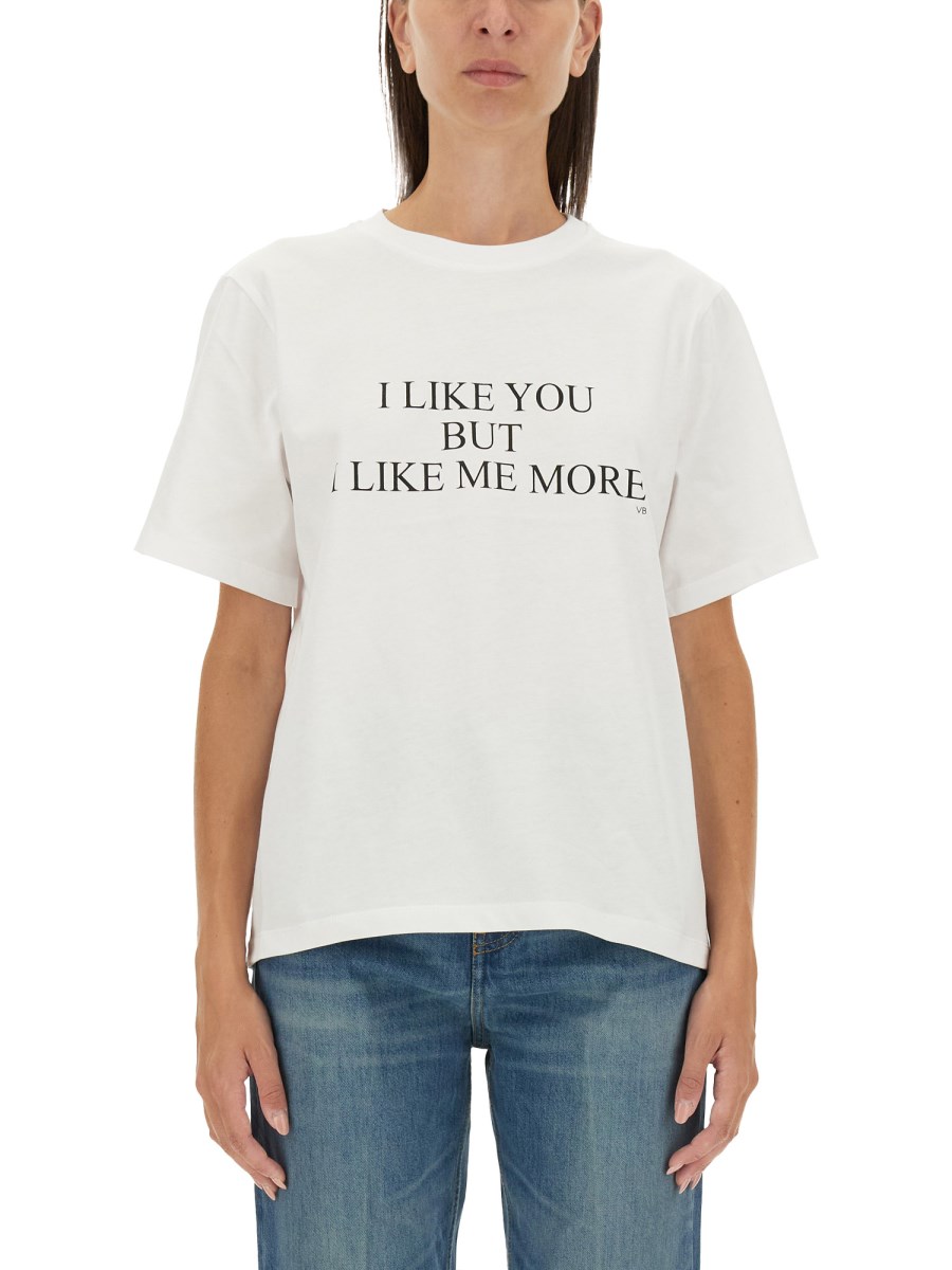 VICTORIA BECKHAM T-SHIRT CON STAMPA IN COTONE