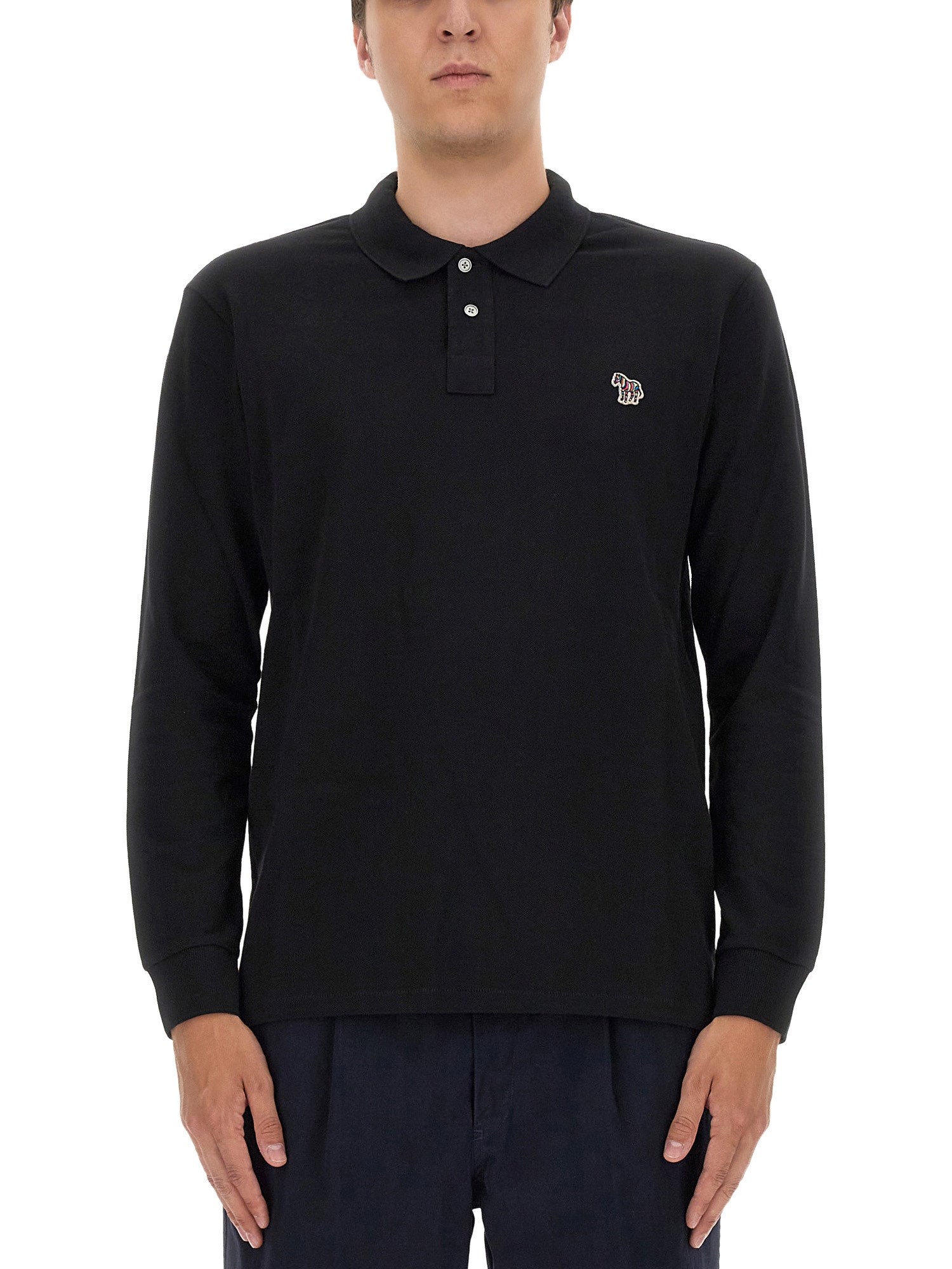 Shop Ps By Paul Smith Polo With Logo In Black