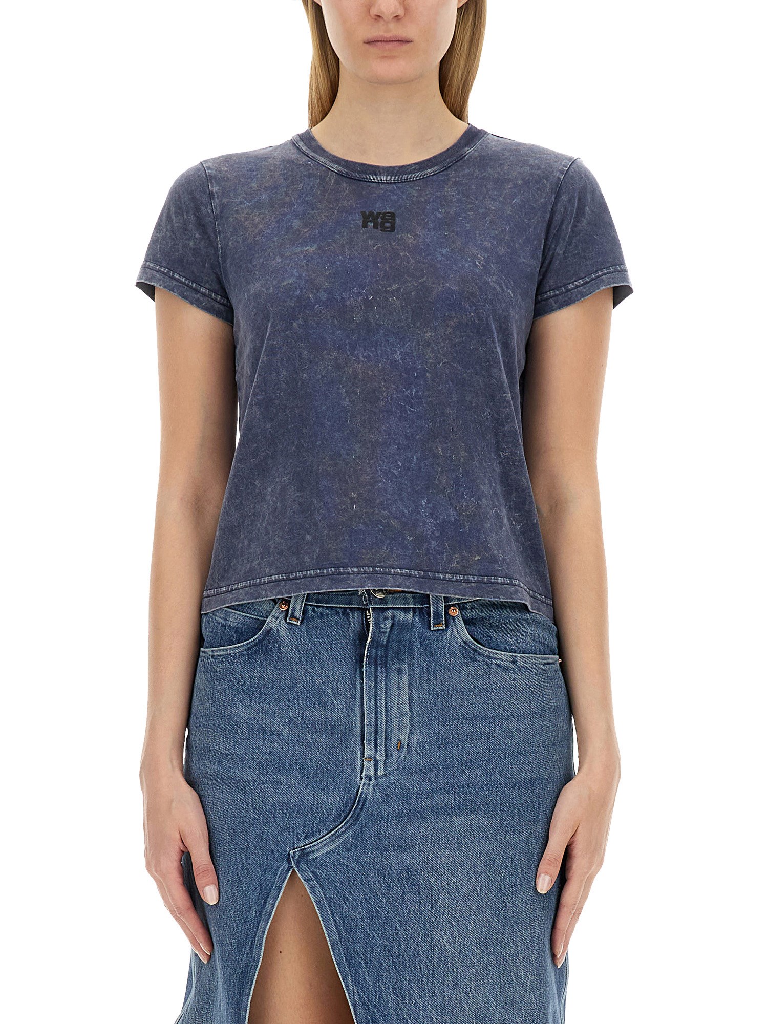 Shop Alexander Wang T Alexanderwang. T Essential Shrunk T-shirt In Azure