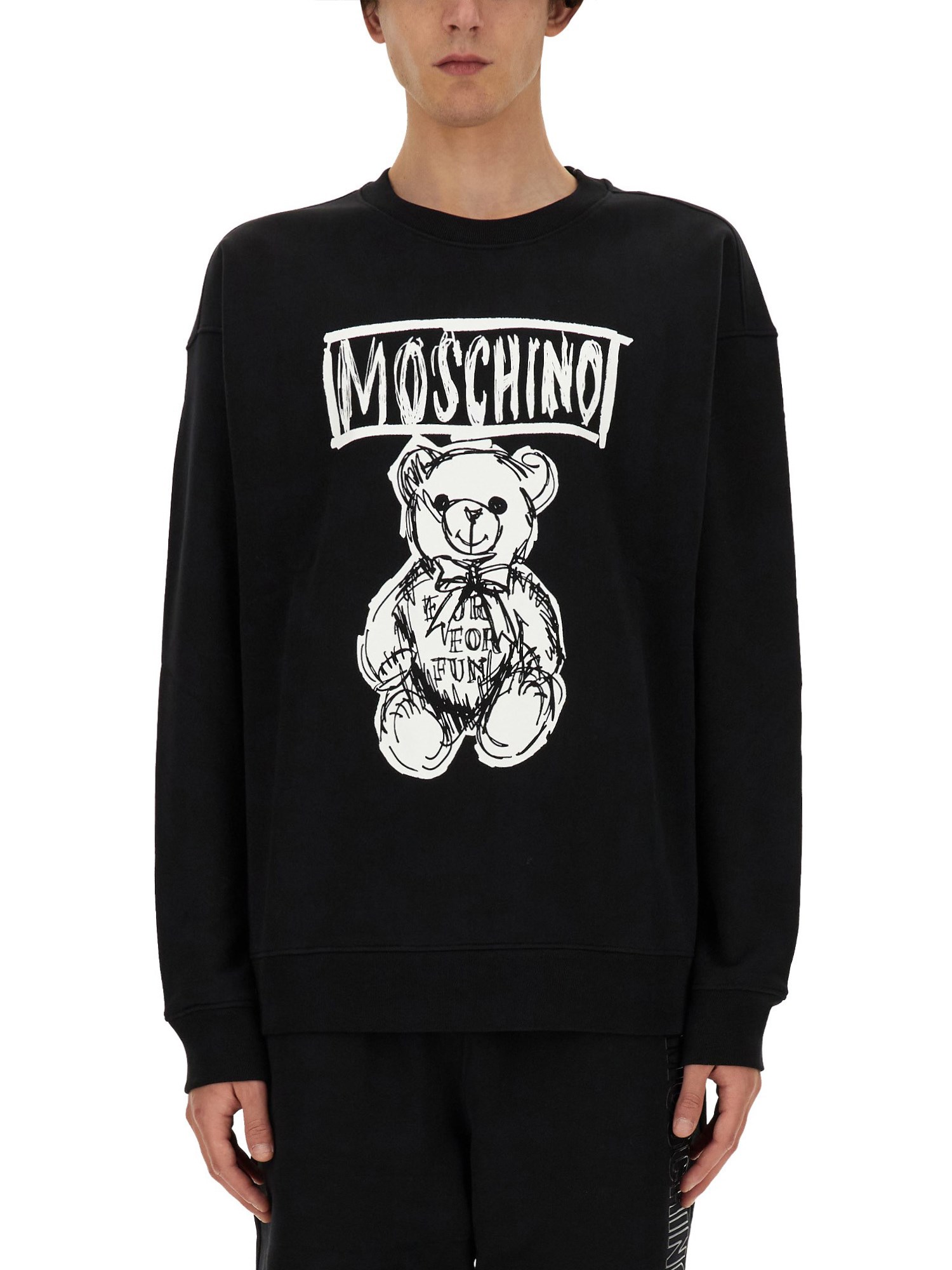 Shop Moschino Sweatshirt With Logo In Black