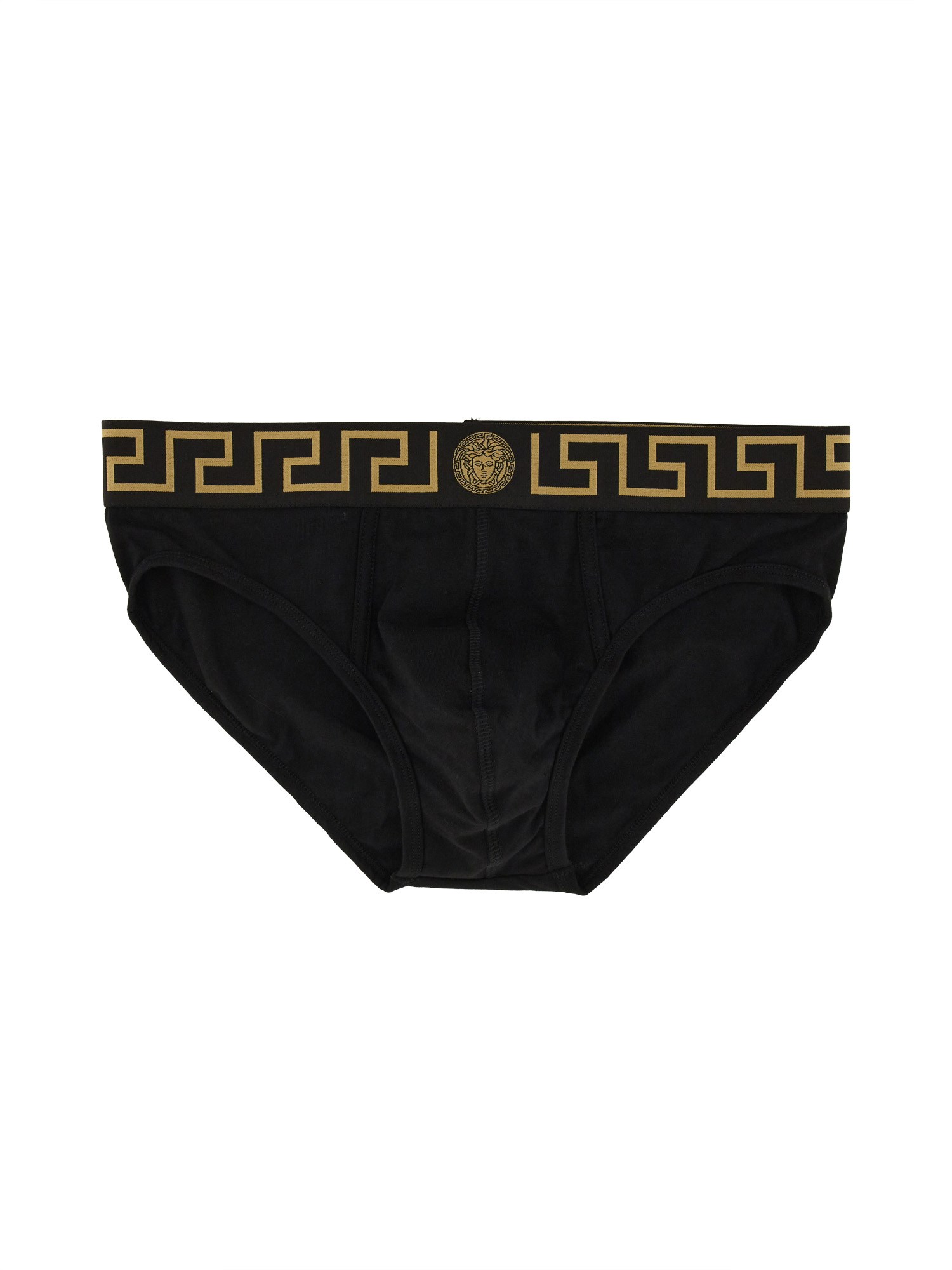 Shop Versace Briefs With Logo In Black