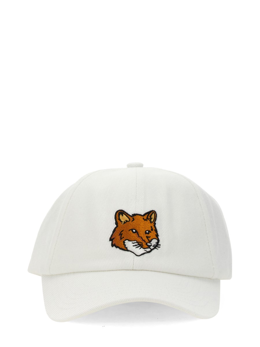 MAISON KITSUNÉ CAPPELLO DA BASEBALL IN COTONE CON PATCH LARGE FOX HEAD