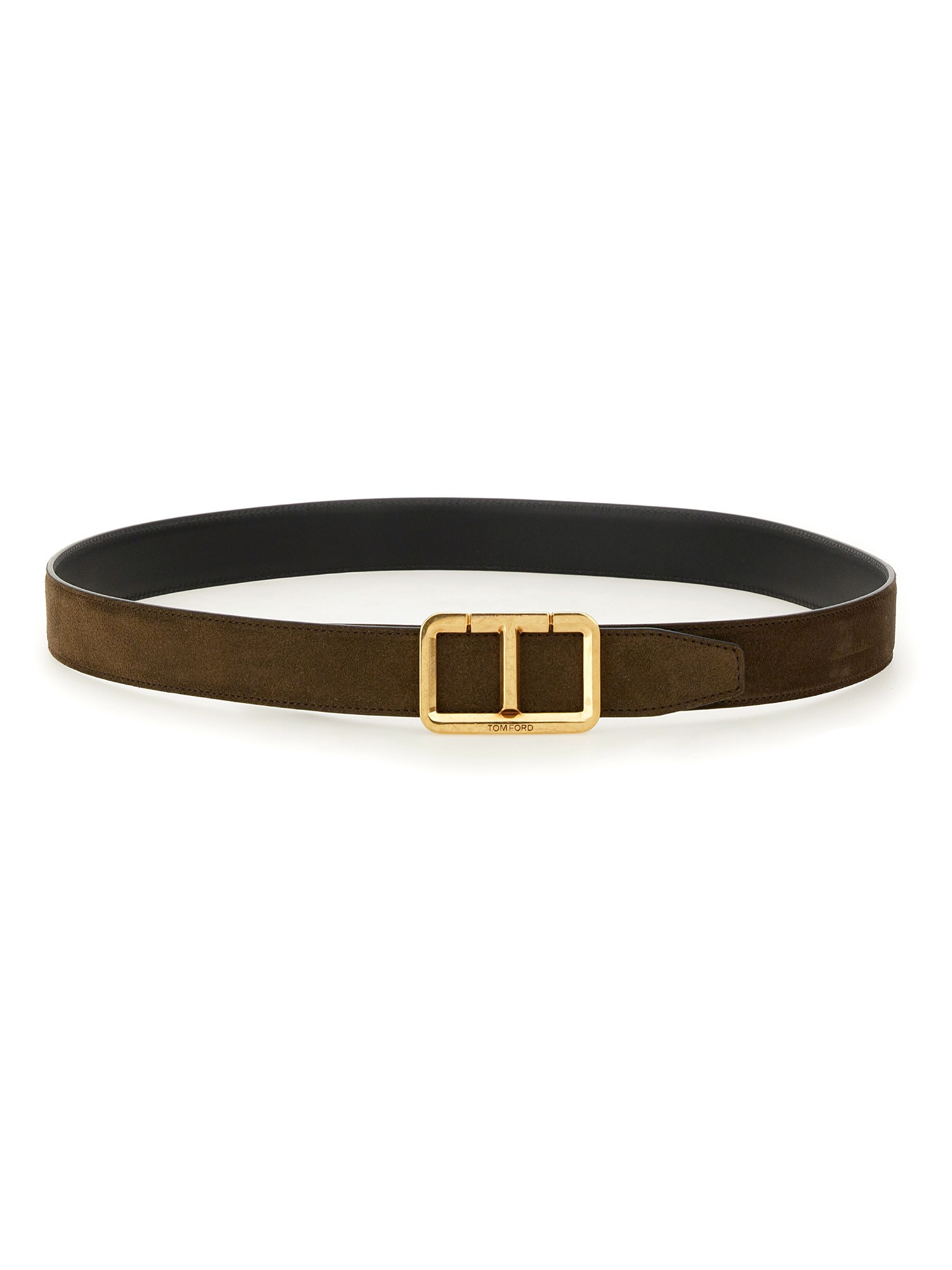 Shop Tom Ford Belt With Logo In Brown