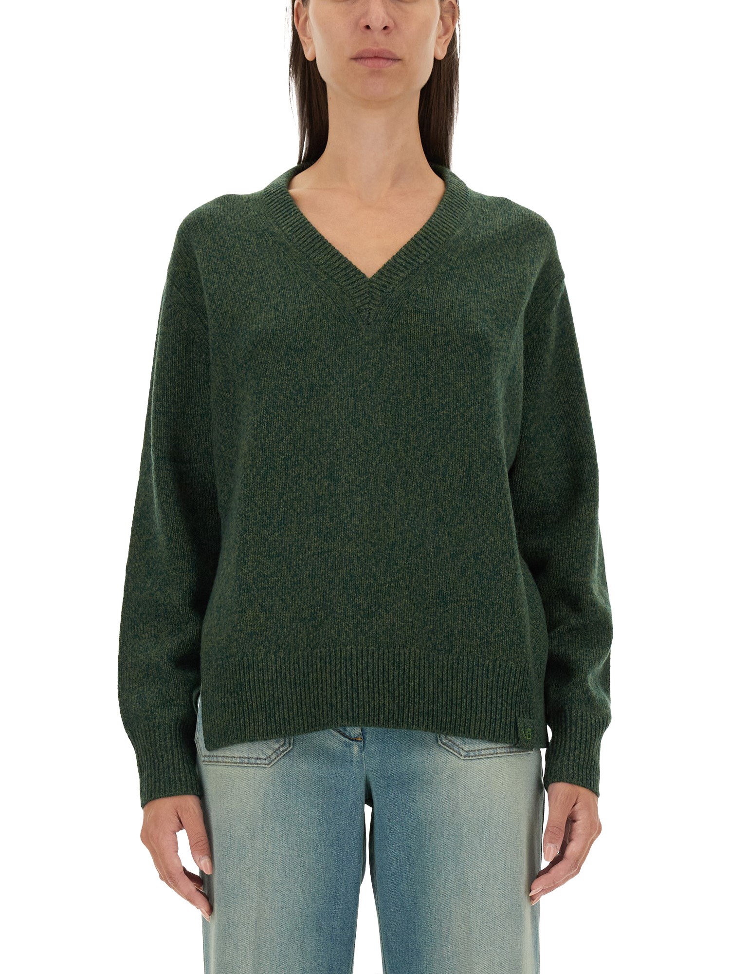 Shop Victoria Beckham Wool Jersey. In Green