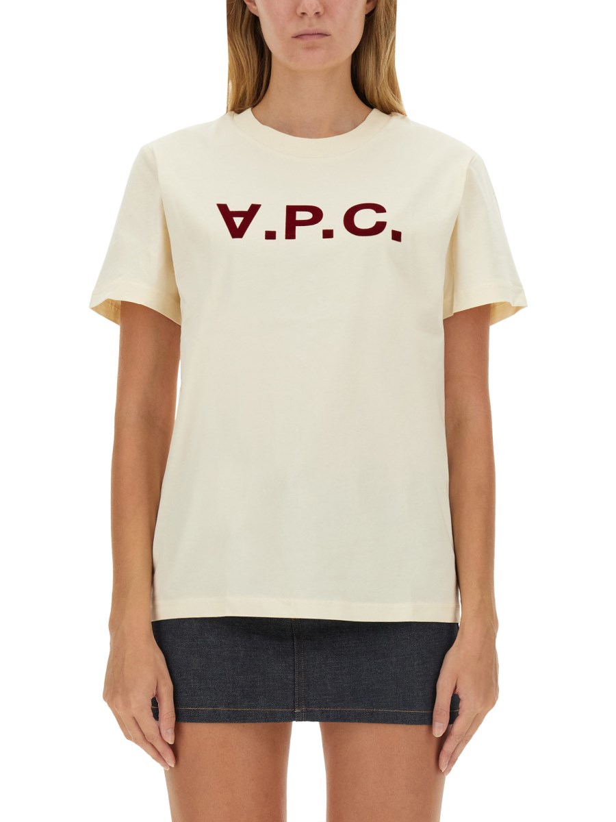 A.P.C. T-SHIRT IN JERSEY DI COTONE CON LOGO