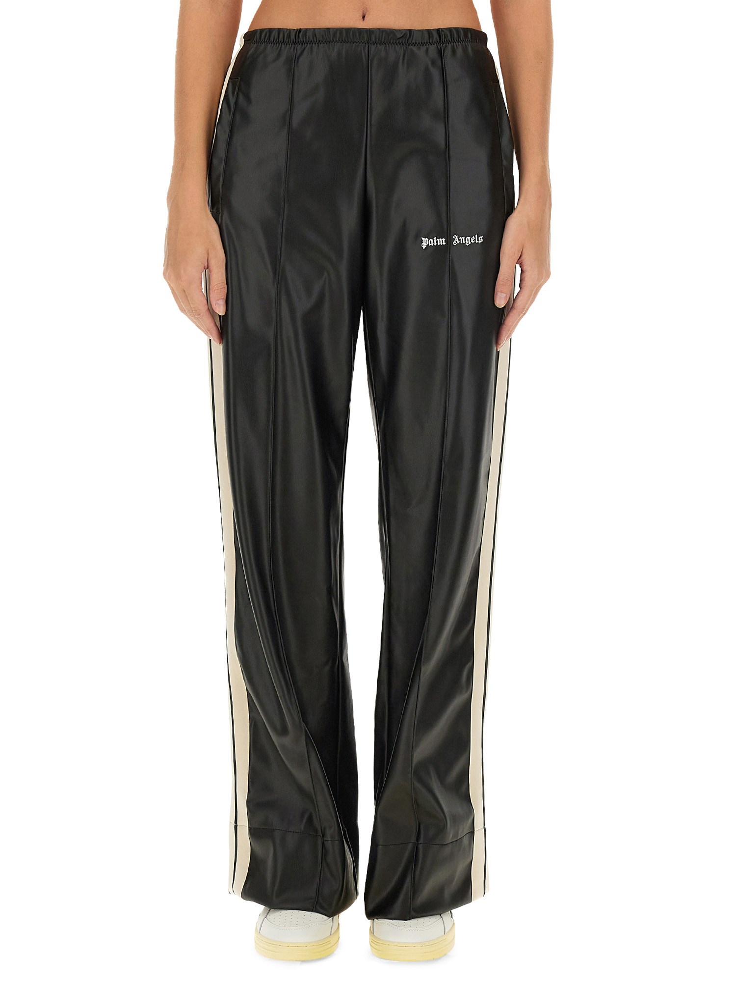 Shop Palm Angels Pants With Logo In Black