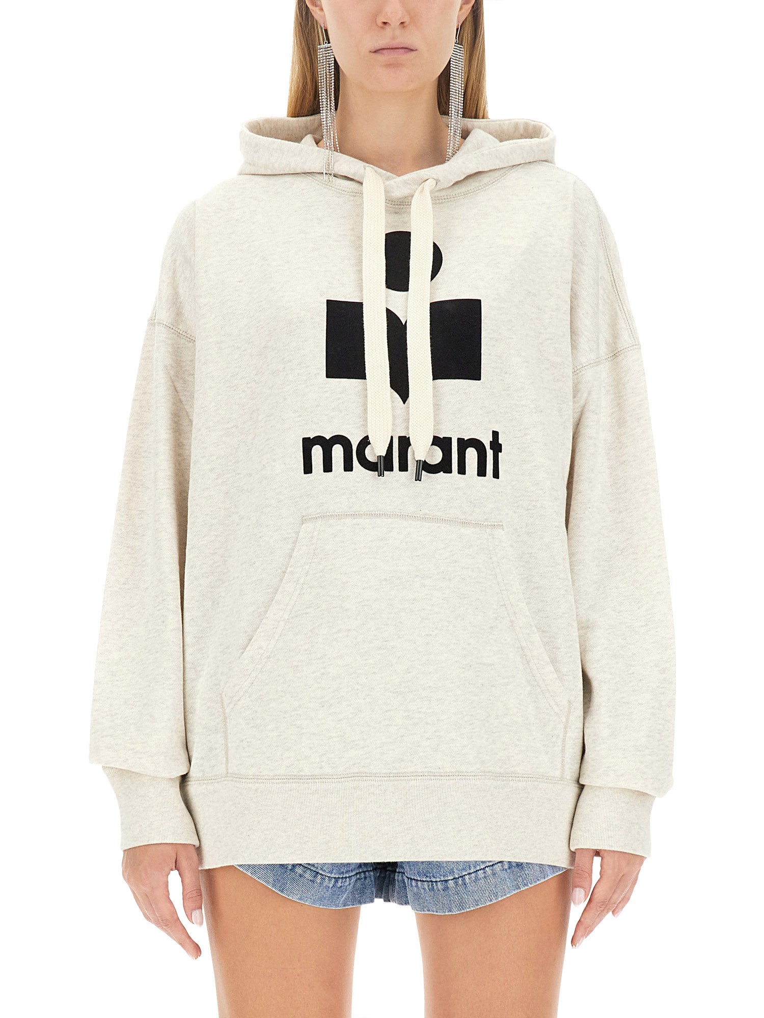 Isabel Marant Étoile Isabel Marant Etoile Women Melange Ivory Cotton Blend Mansel Sweatshirt In White