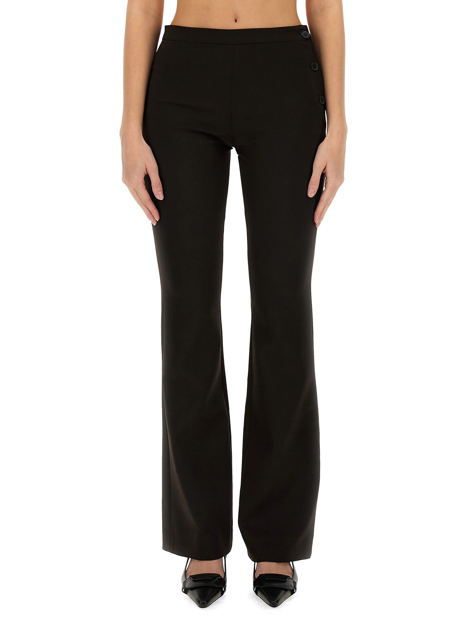 Shop Courrèges Tailored Pants Oblique In Brown