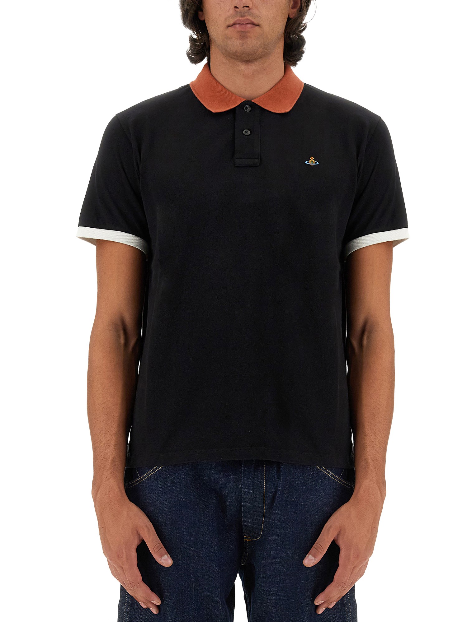 Shop Vivienne Westwood Polo With Logo In Black