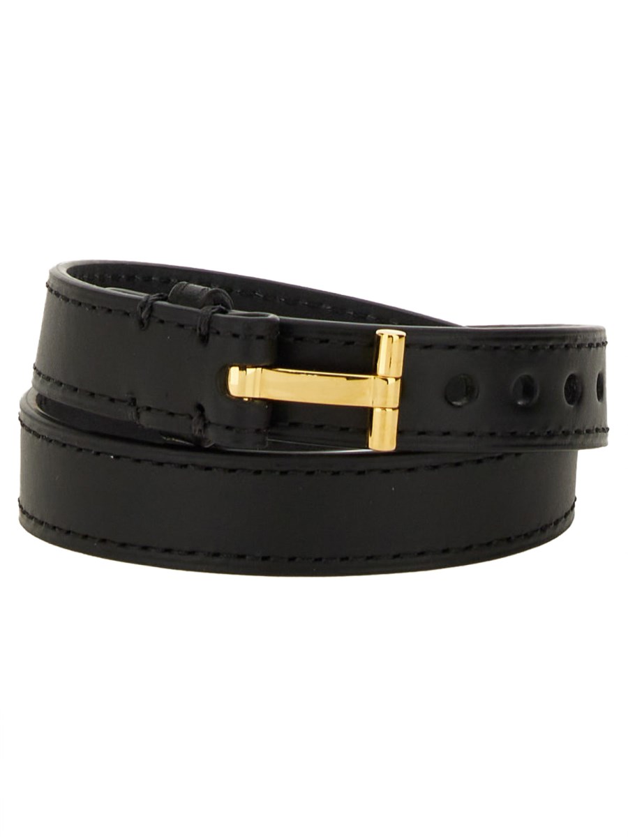 TOM FORD BRACCIALE IN PELLE CON LOGO